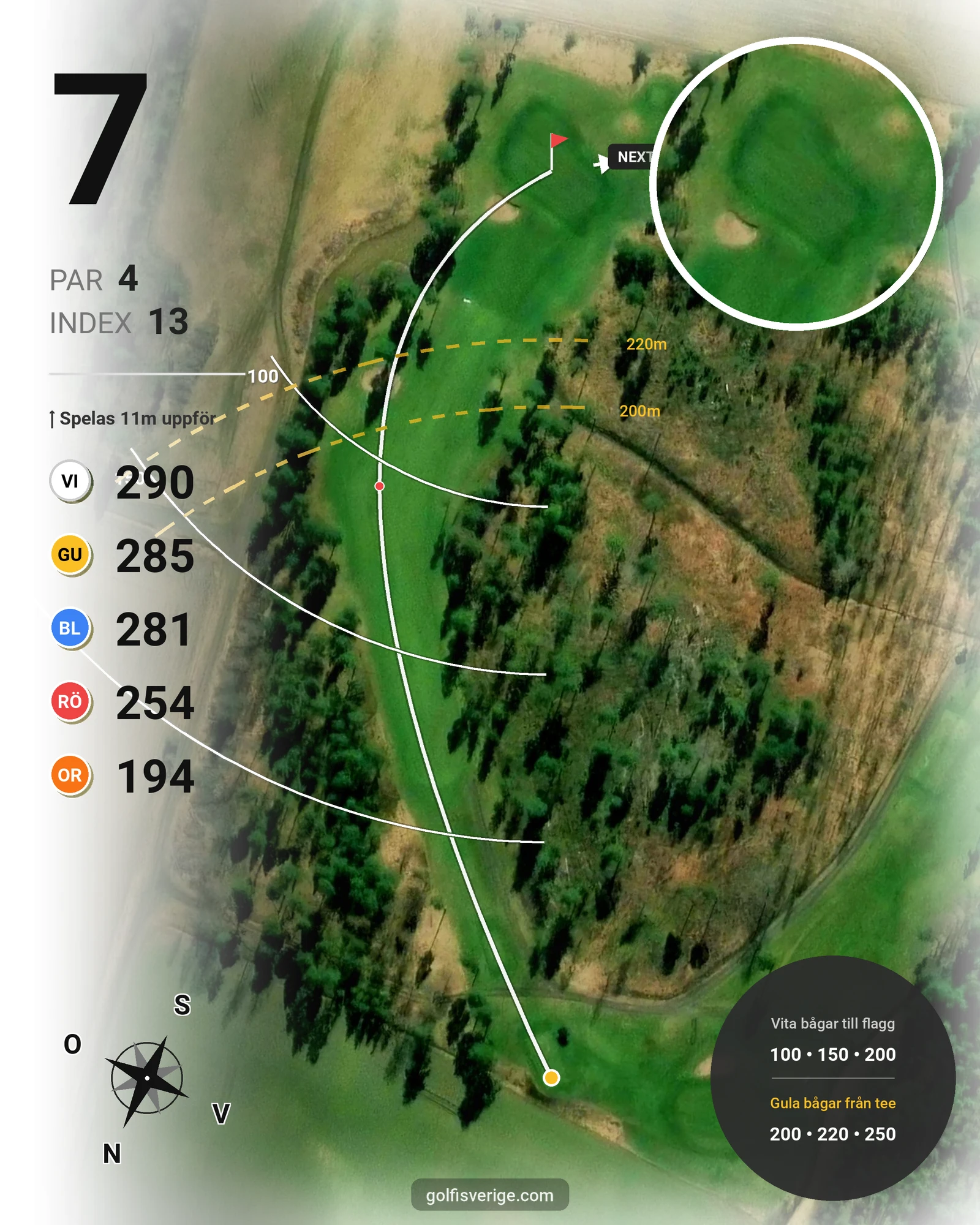 Banguide KARLSTAD GK 18 hål på Karlstads Golfklubb - Hål 7 karta