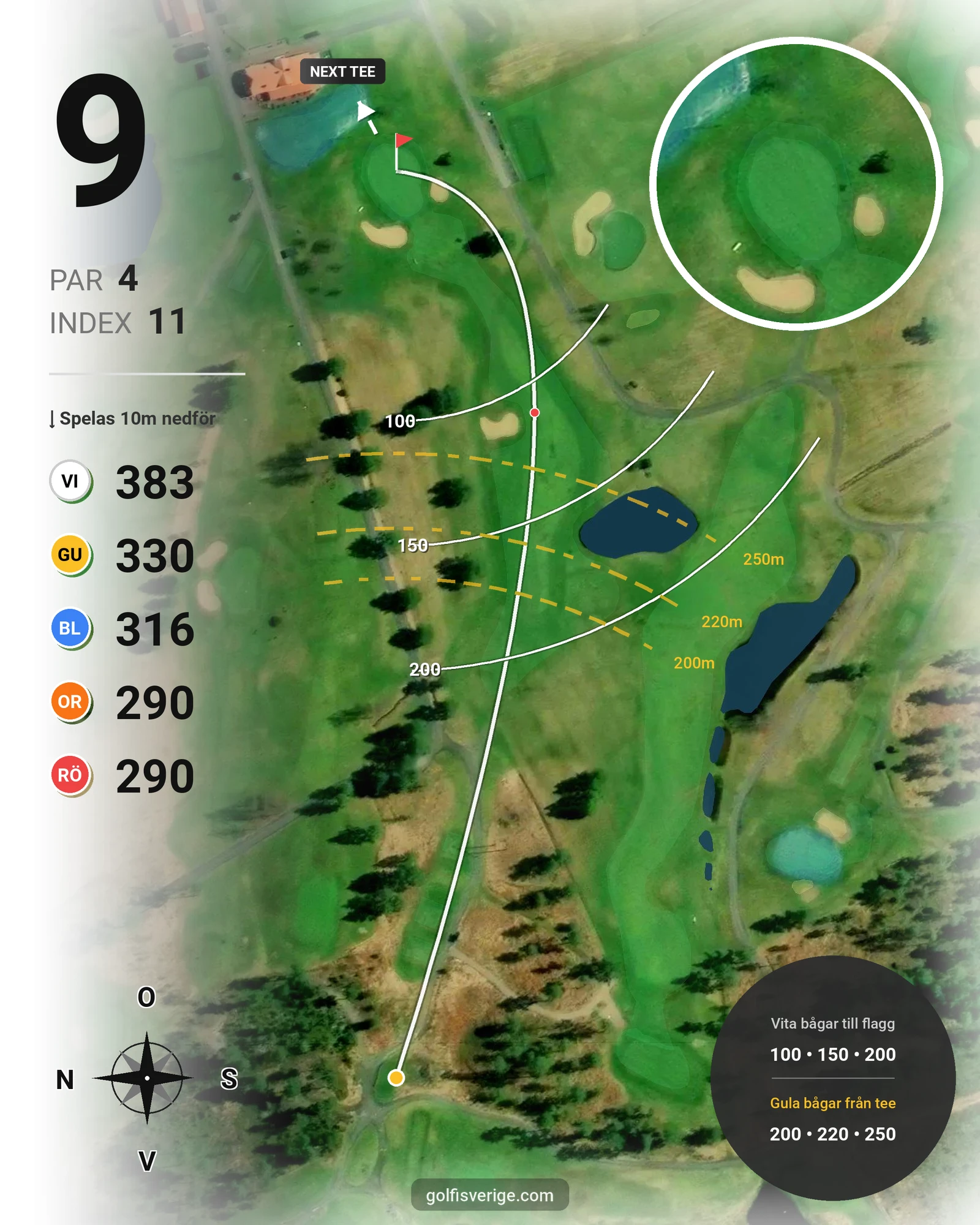 Banguide KARLSTAD GK 9 hål på Karlstads Golfklubb - Hål 9 karta