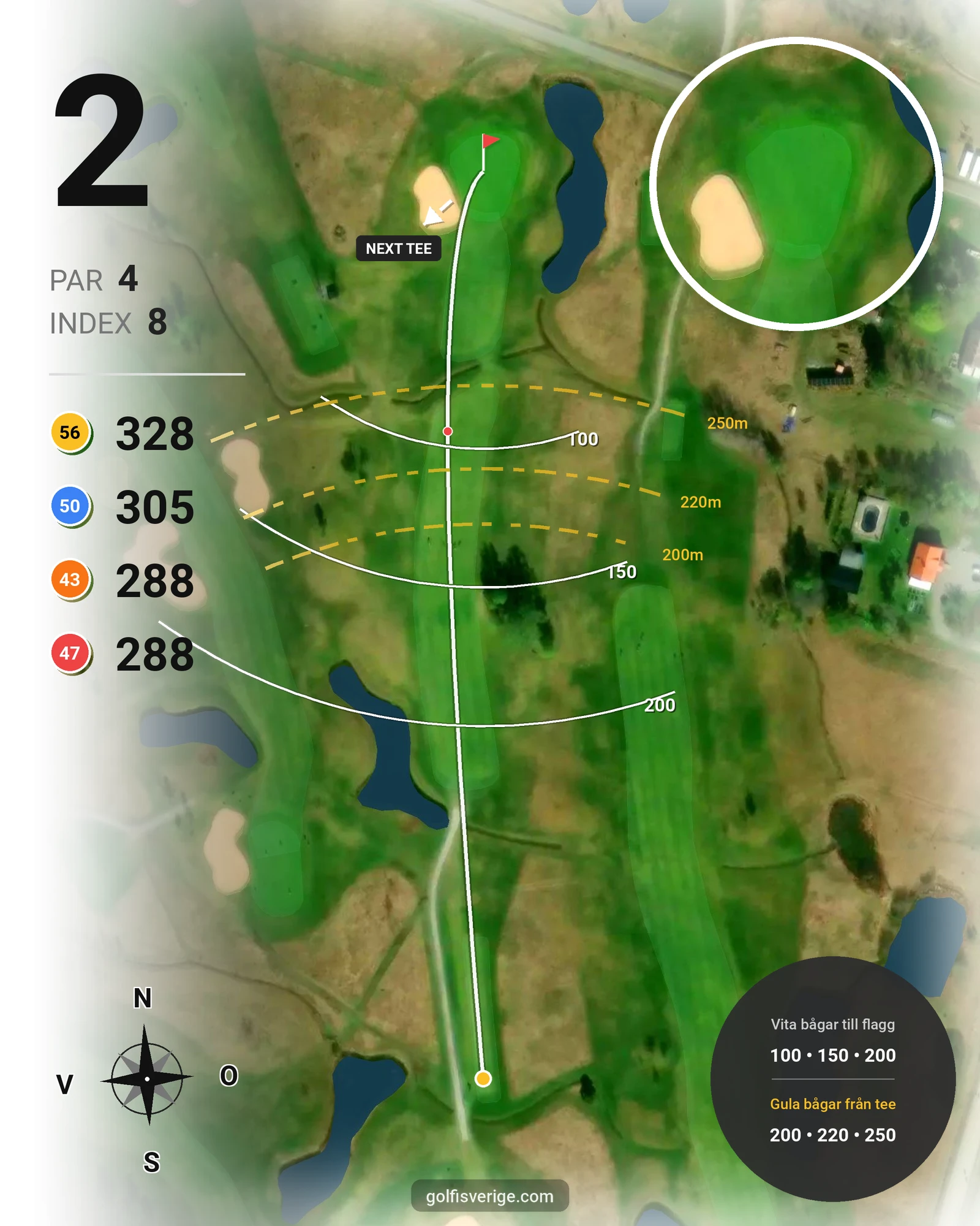 Banguide Kårsta Golfklubb på Kårsta Golfklubb - Hål 2 karta