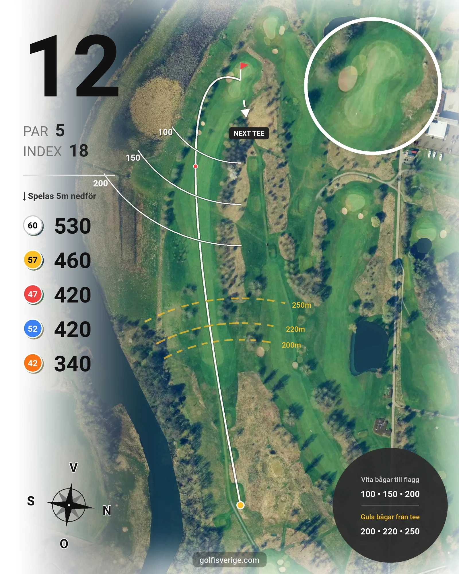 Banguide Kävlinge Golfklubb på Kävlinge Golfklubb - Hål 12 karta