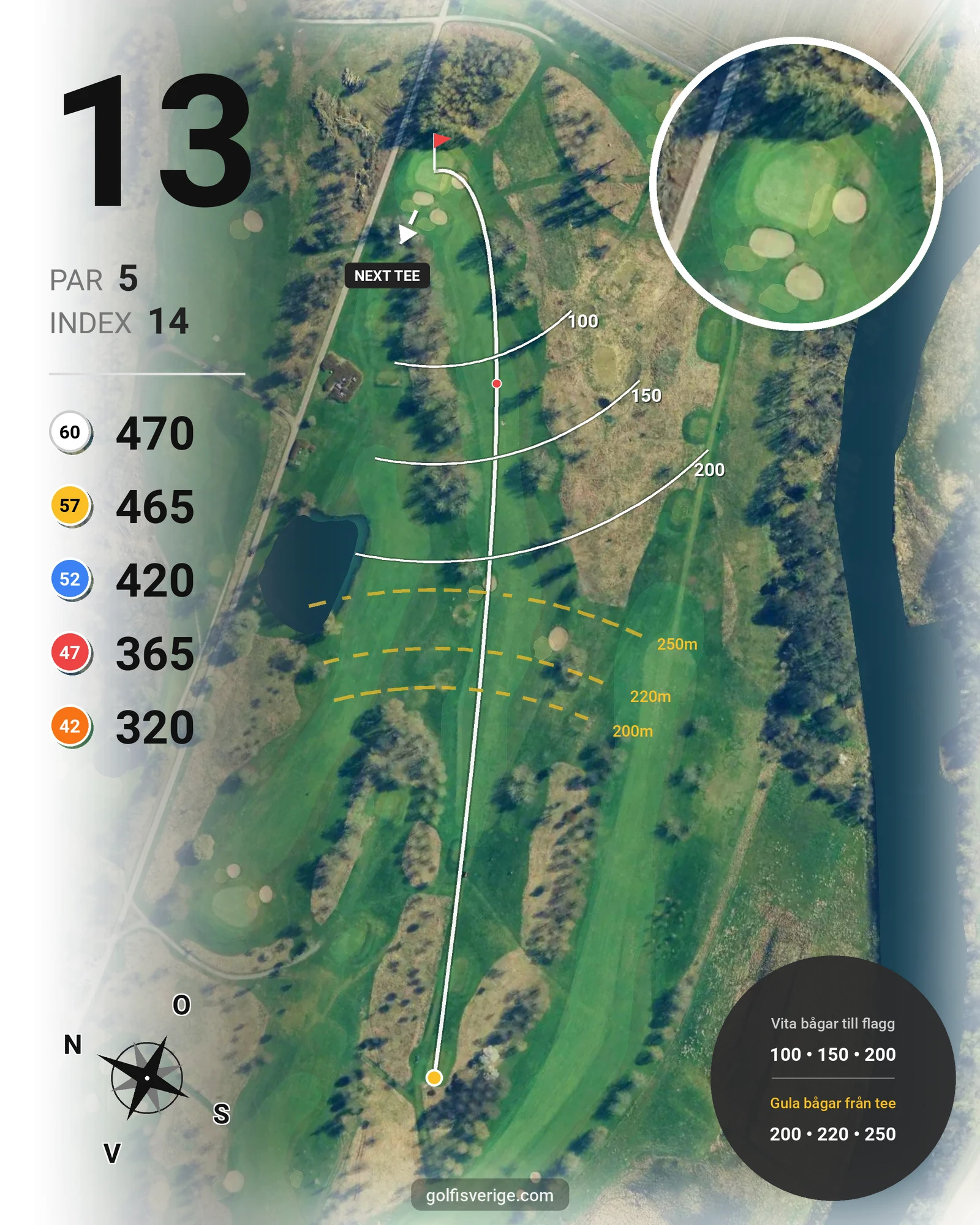 Banguide Kävlinge Golfklubb på Kävlinge Golfklubb - Hål 13 karta