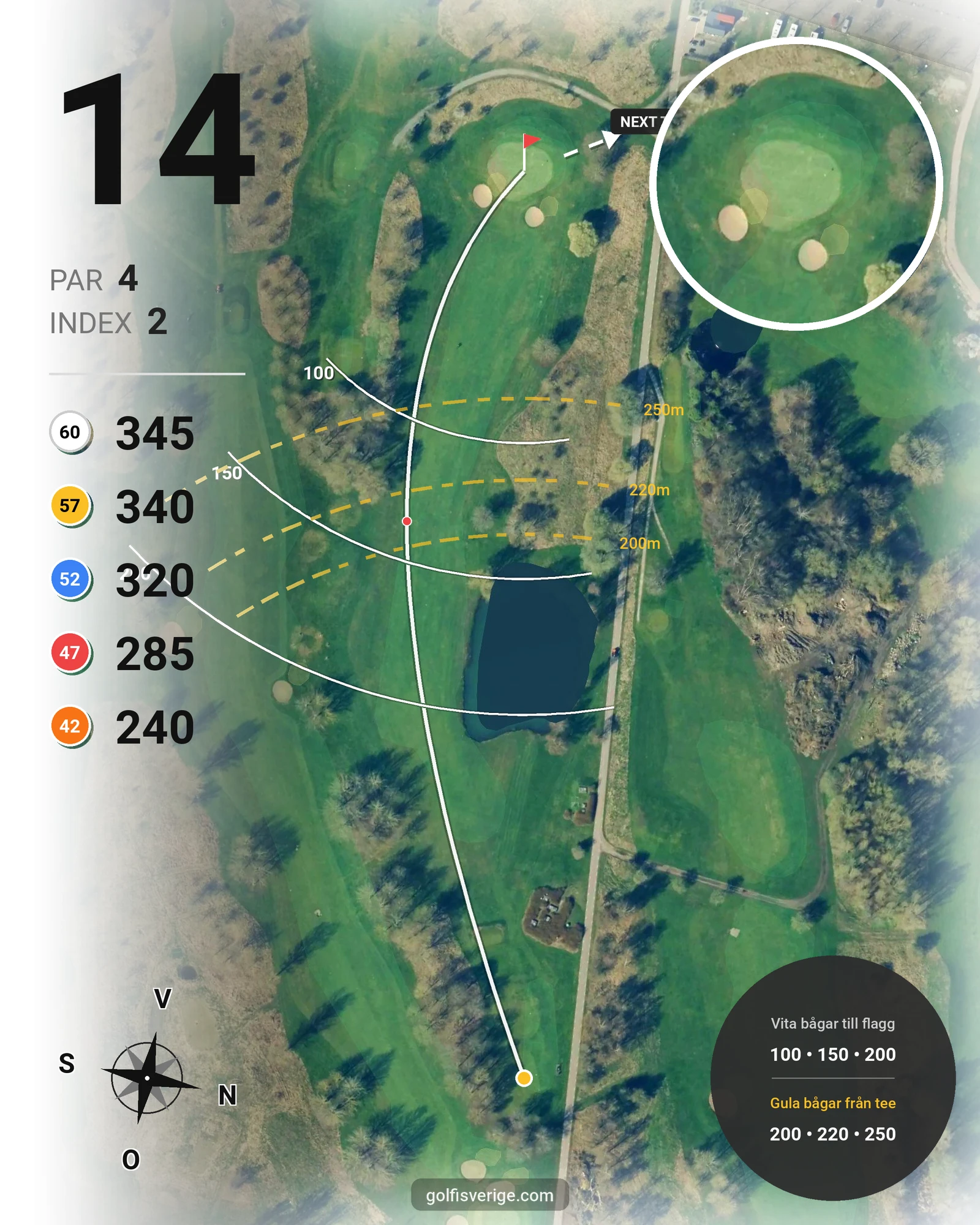 Banguide Kävlinge Golfklubb på Kävlinge Golfklubb - Hål 14 karta