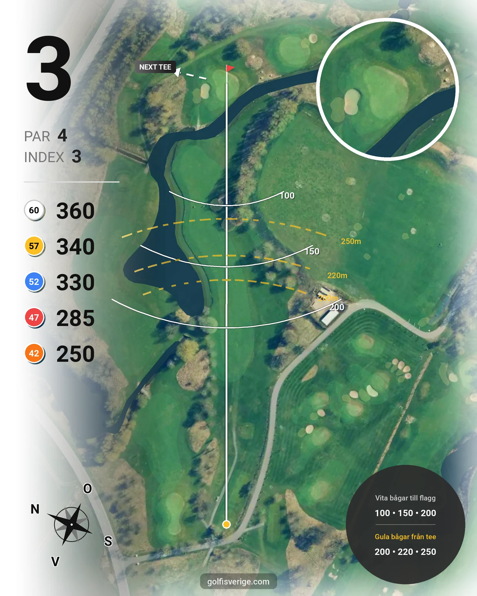 Banguide Kävlinge Golfklubb på Kävlinge Golfklubb - Hål 3 karta