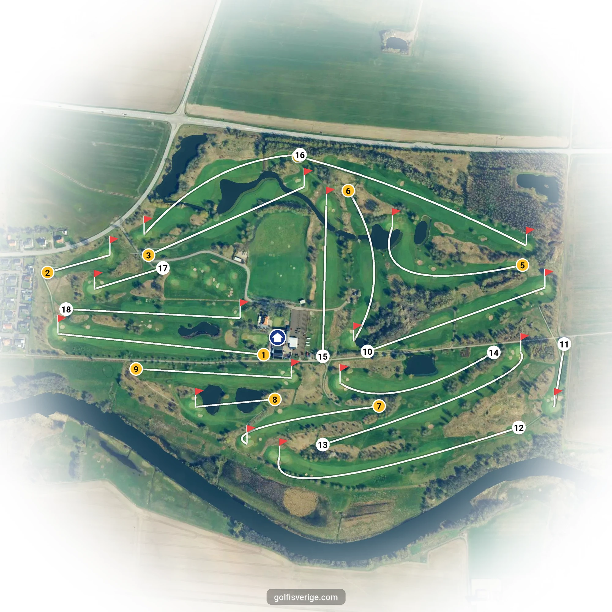 Banguide för Kävlinge Golfklubb på Kävlinge Golfklubb