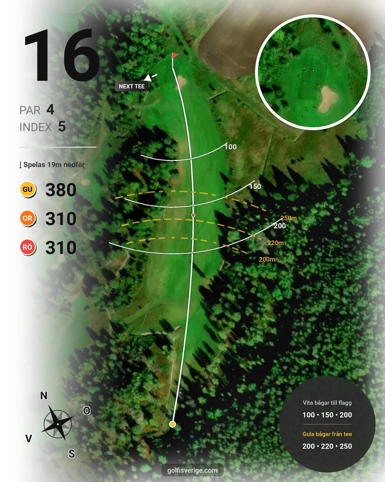 Banguide Kiladalens GK hål 16 karta