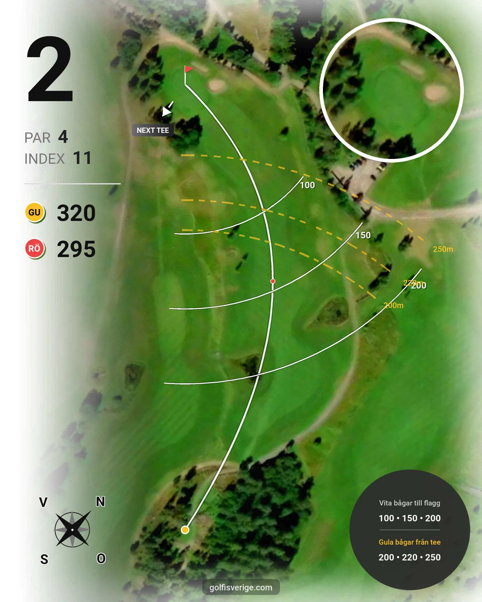 Banguide Björndal på Kinda Golfklubb - Hål 2 karta