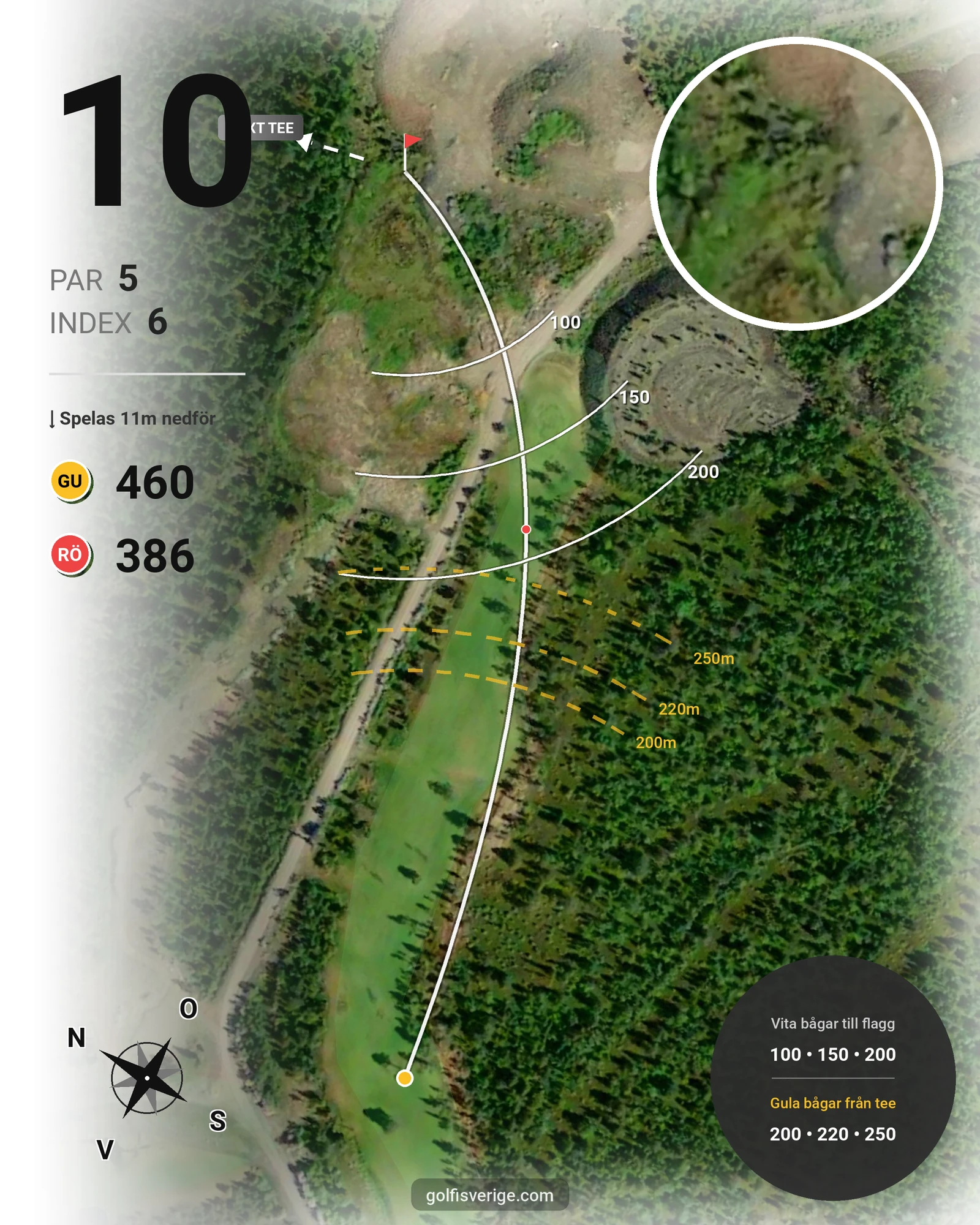 Banguide Kiruna - Iron Mine Course på Kiruna Golfklubb - Hål 10 karta