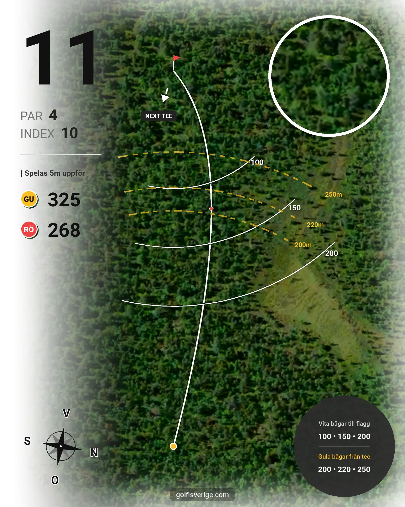 Banguide Kiruna - Iron Mine Course på Kiruna Golfklubb - Hål 11 karta