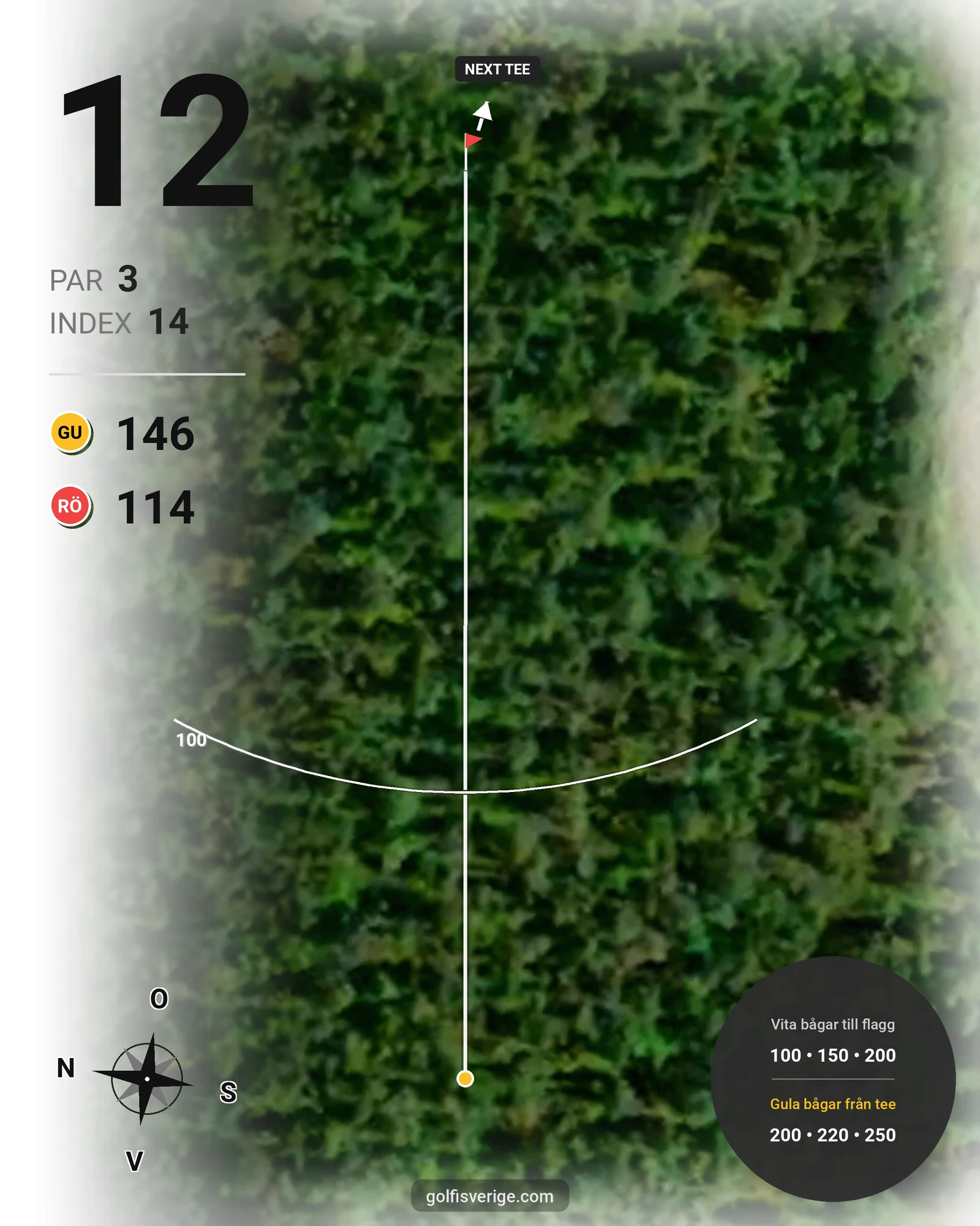 Banguide Kiruna - Iron Mine Course på Kiruna Golfklubb - Hål 12 karta