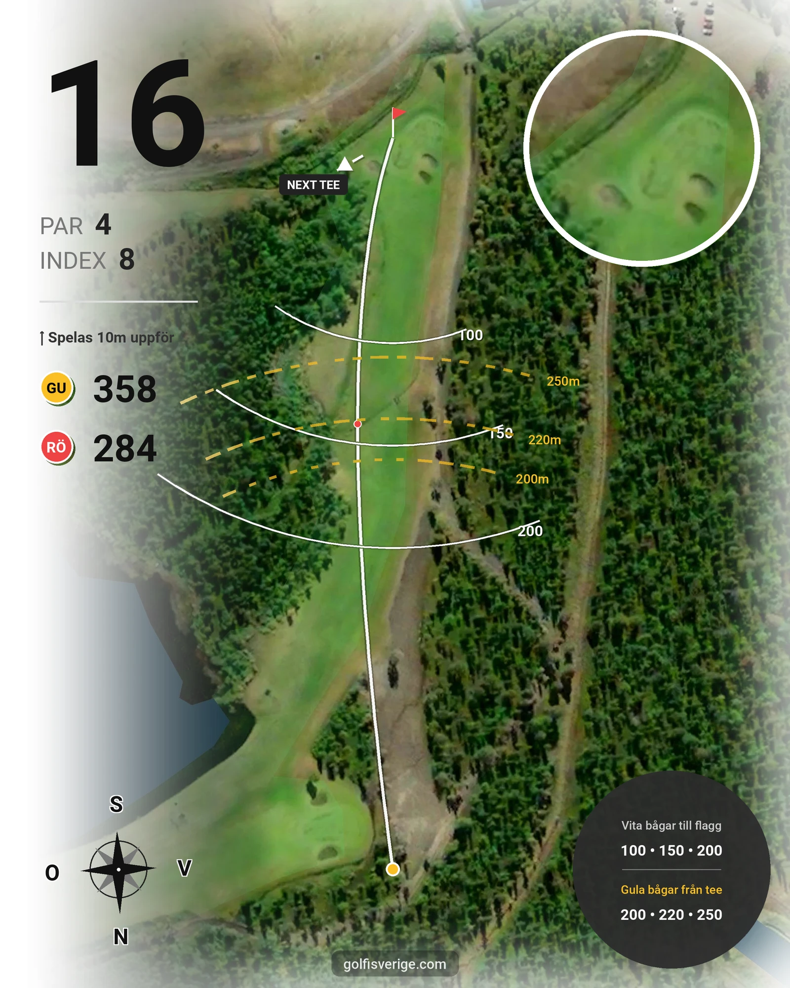 Banguide Kiruna - Iron Mine Course på Kiruna Golfklubb - Hål 16 karta