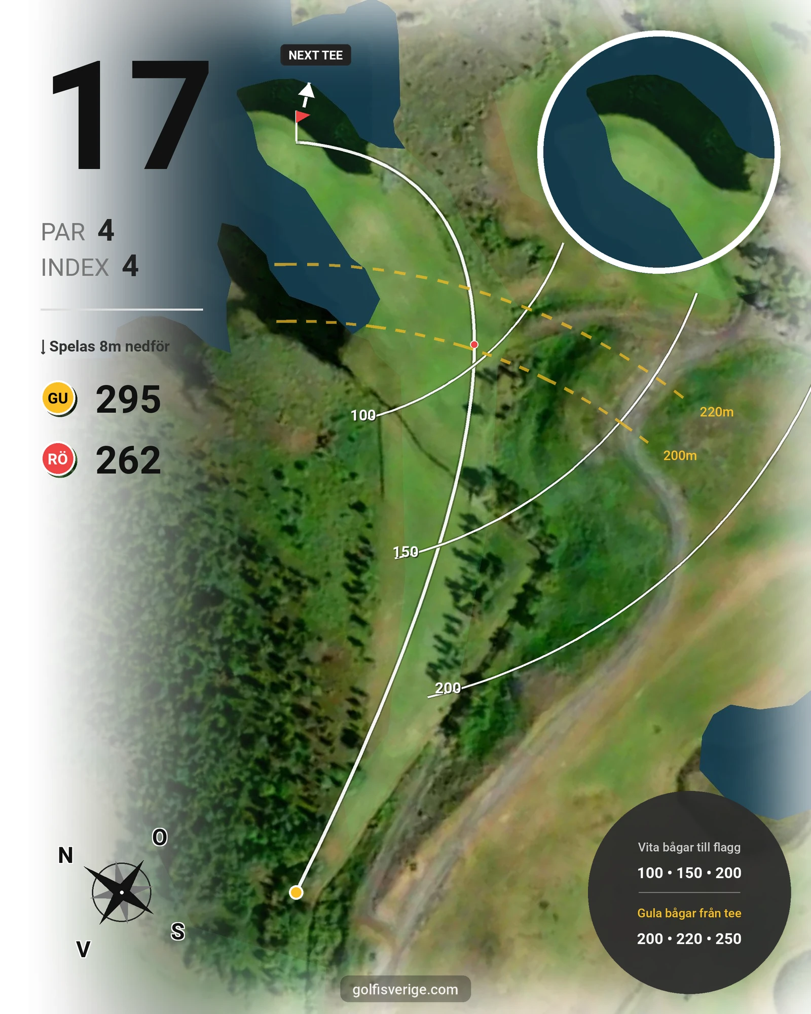 Banguide Kiruna - Iron Mine Course på Kiruna Golfklubb - Hål 17 karta
