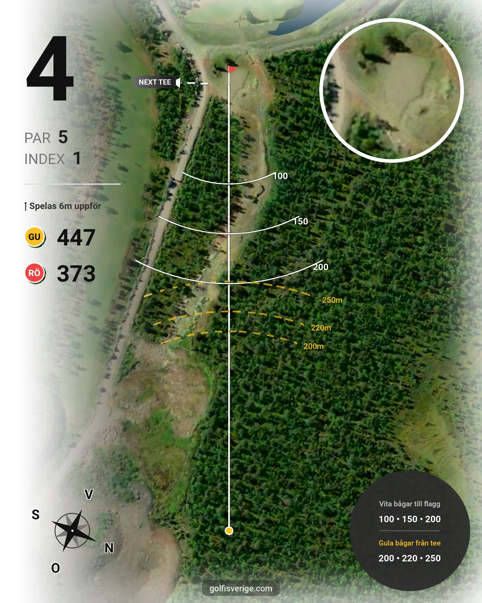 Banguide Kiruna - Iron Mine Course på Kiruna Golfklubb - Hål 4 karta