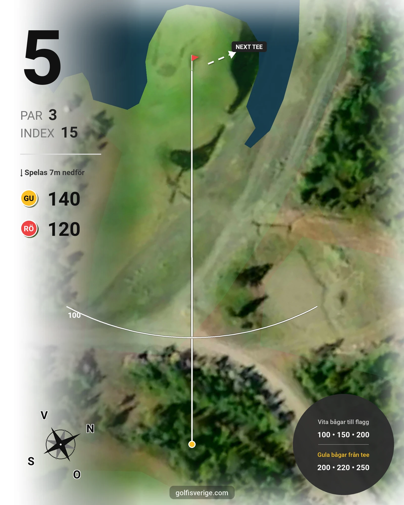 Banguide Kiruna - Iron Mine Course på Kiruna Golfklubb - Hål 5 karta