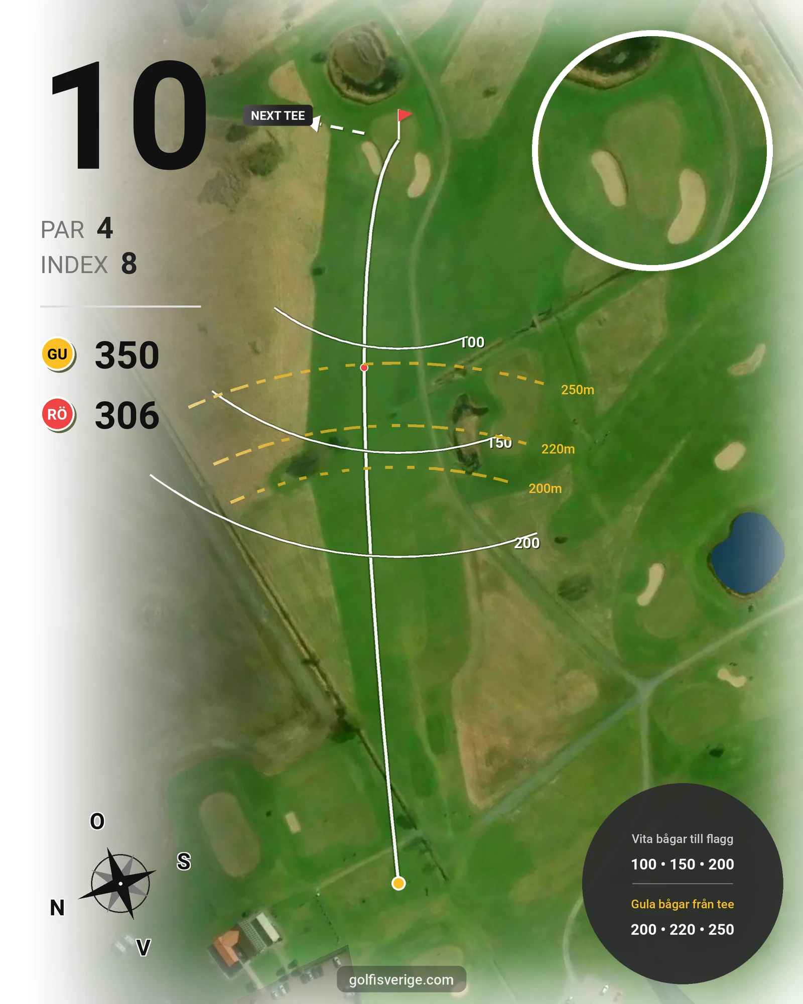 Banguide Klosterfjordens GK på Klosterfjordens Golfklubb - Hål 10 karta