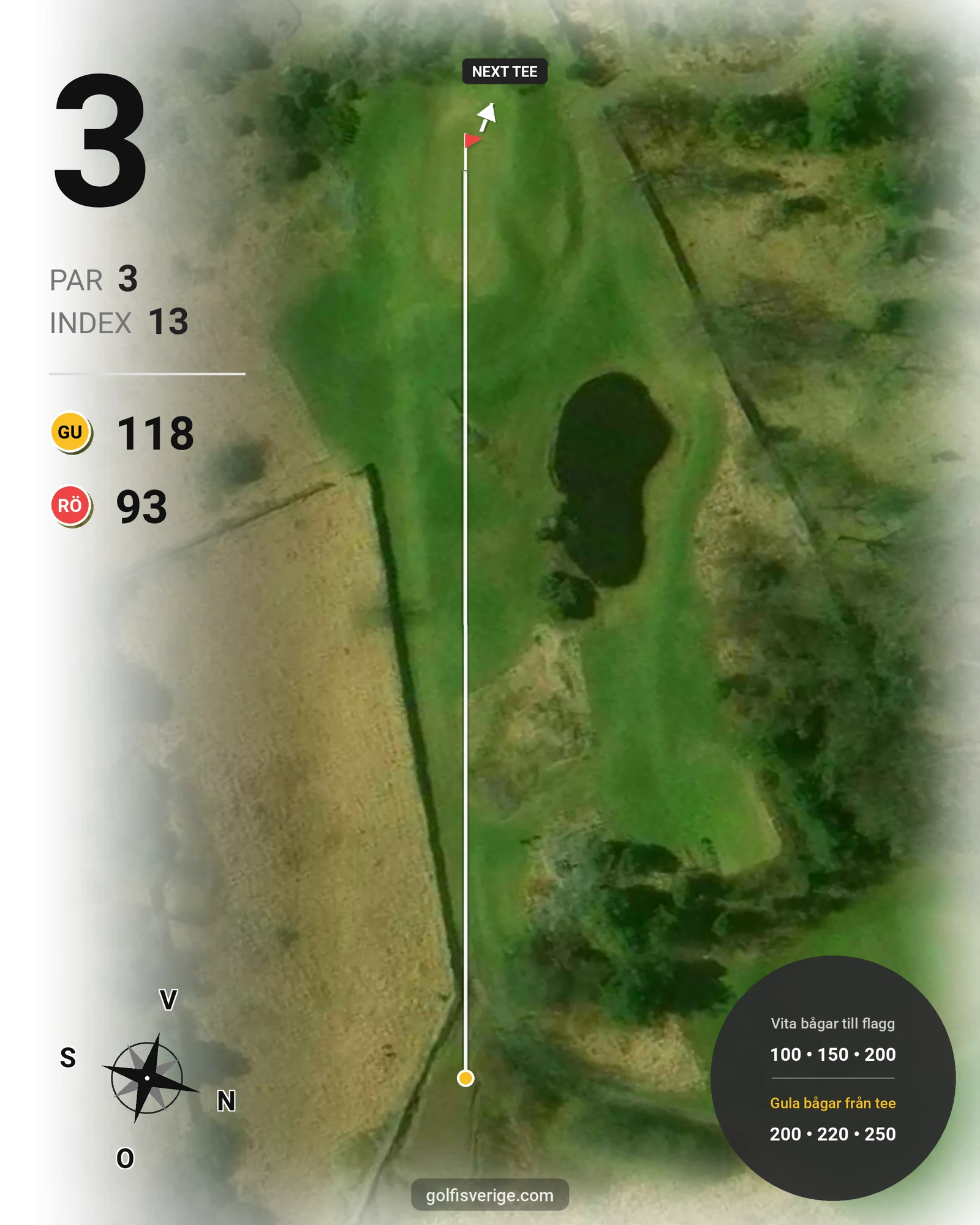 Banguide Klosterfjordens GK på Klosterfjordens Golfklubb - Hål 3 karta