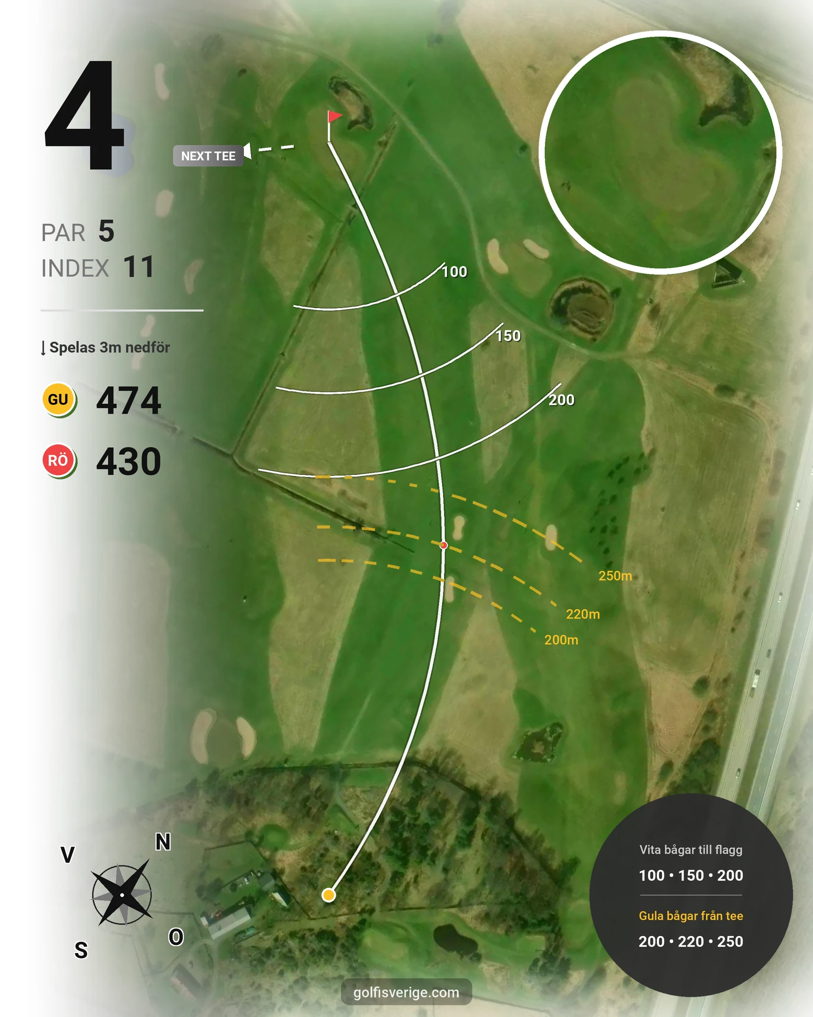 Banguide Klosterfjordens GK på Klosterfjordens Golfklubb - Hål 4 karta