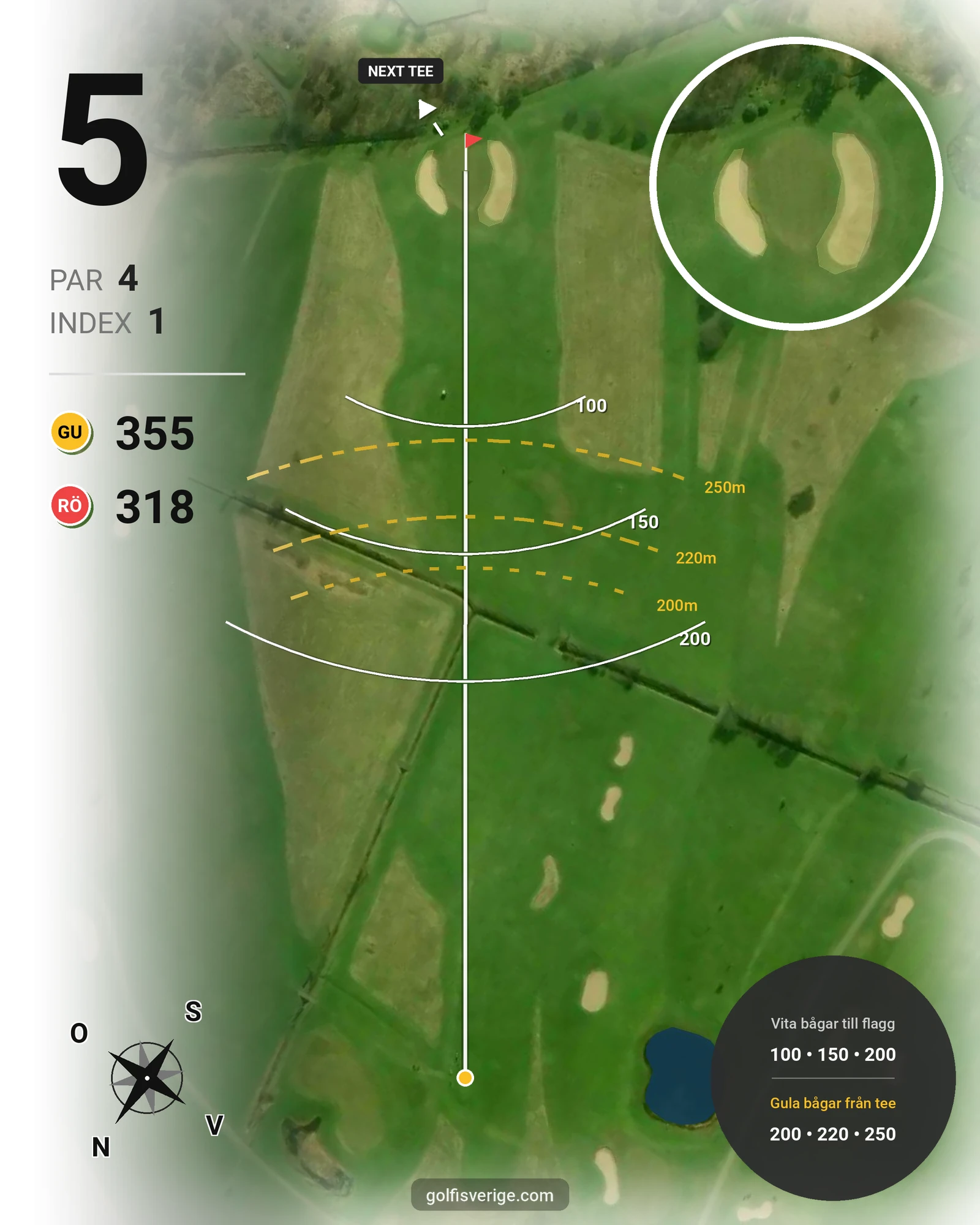 Banguide Klosterfjordens GK på Klosterfjordens Golfklubb - Hål 5 karta