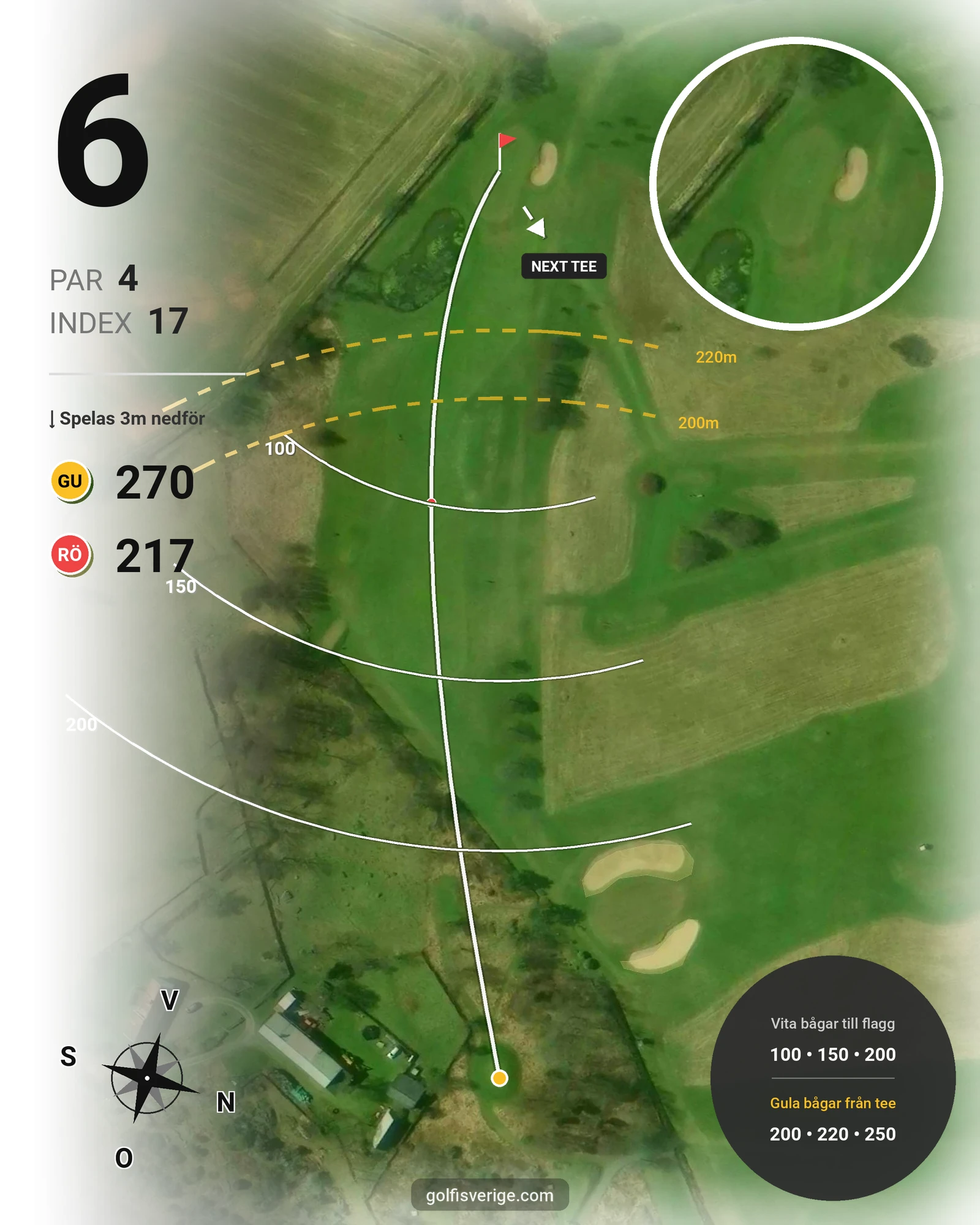 Banguide Klosterfjordens GK på Klosterfjordens Golfklubb - Hål 6 karta