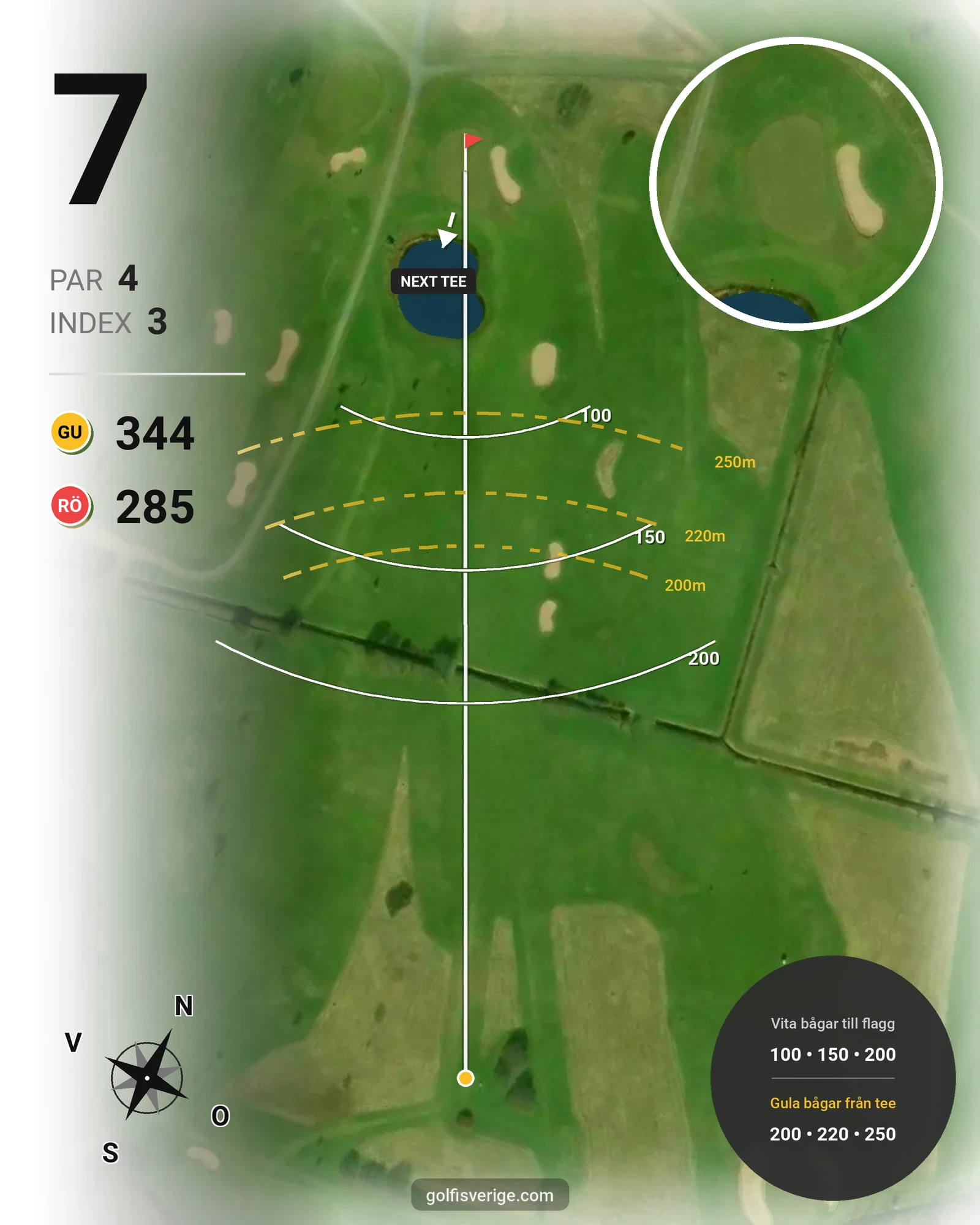 Banguide Klosterfjordens GK på Klosterfjordens Golfklubb - Hål 7 karta