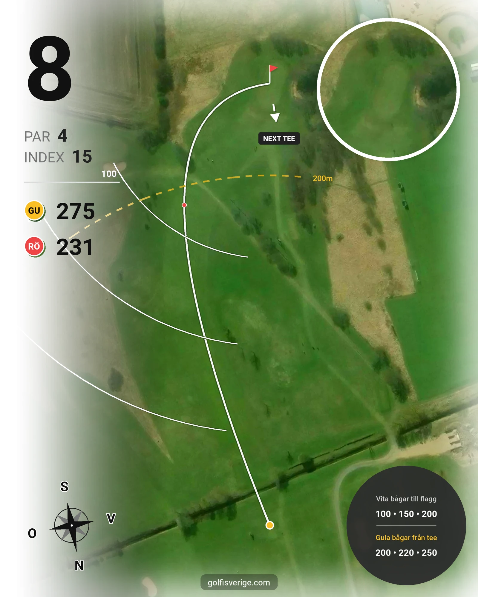 Banguide Klosterfjordens GK på Klosterfjordens Golfklubb - Hål 8 karta