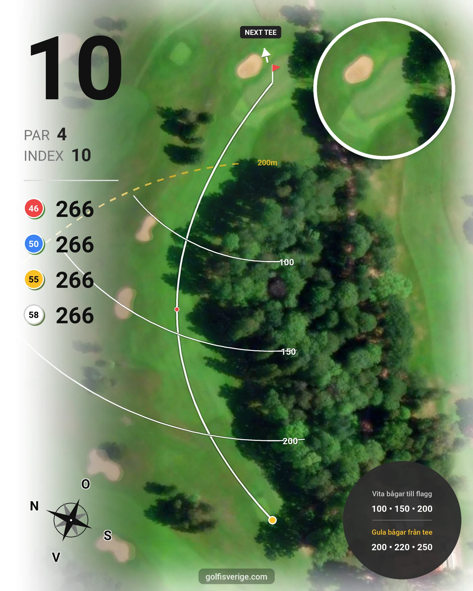 Banguide Knistad GCC på Knistad Golf & Country Club - Hål 10 karta