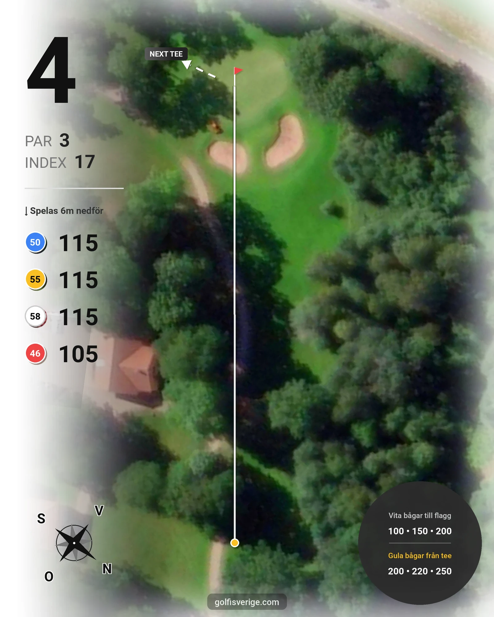 Banguide Knistad GCC på Knistad Golf & Country Club - Hål 4 karta