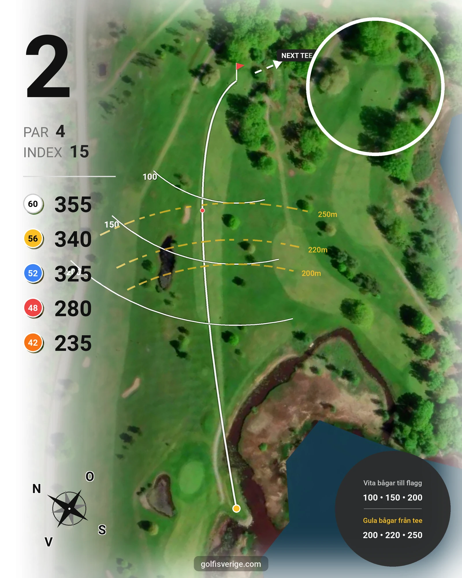 Banguide KobGK 18 hål på Koberg Golfklubb - Hål 2 karta
