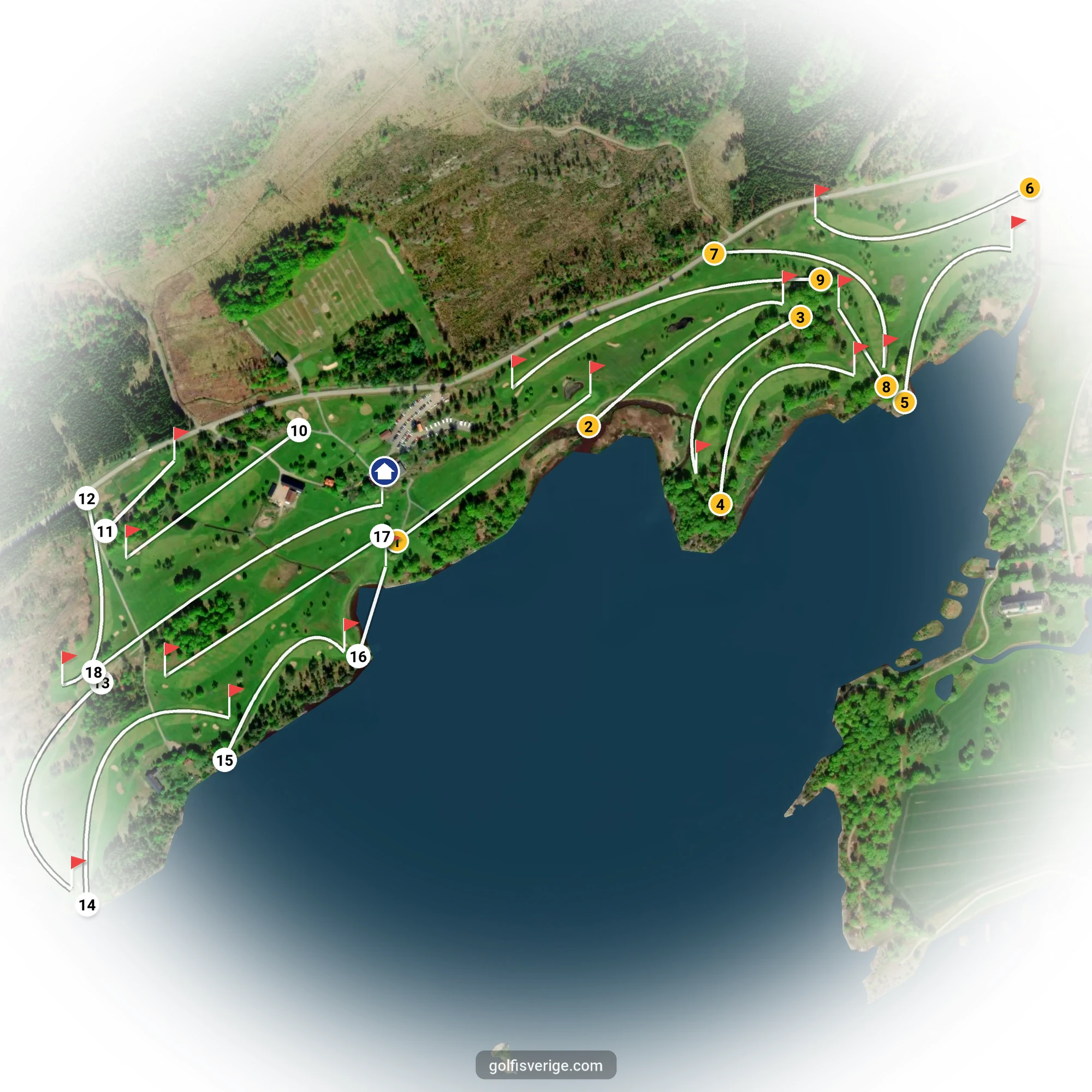 Course guide for KobGK 18 holes at Koberg Golf Club