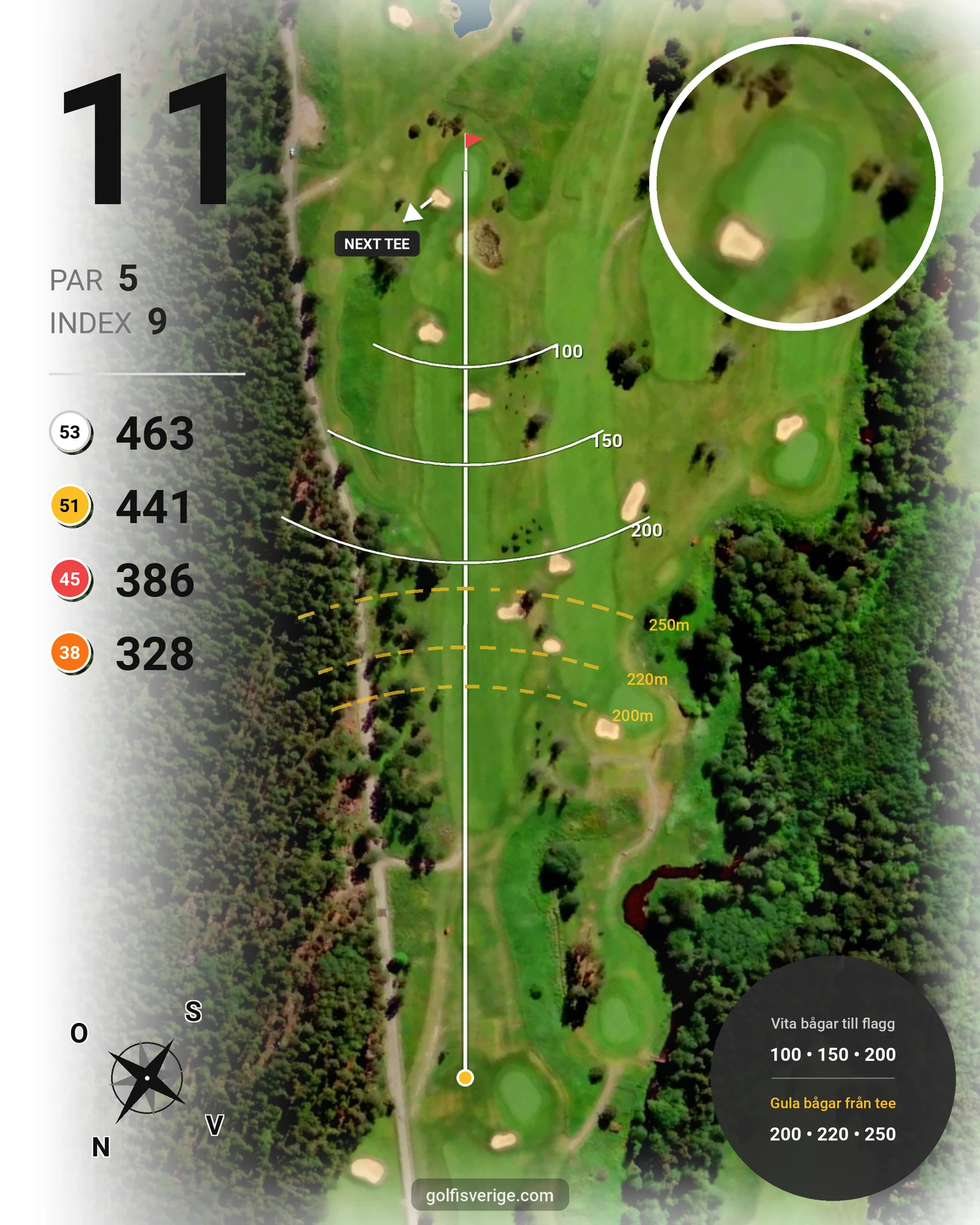 Banguide Köpings GK 18 hål på Köpings Golfklubb - Hål 11 karta