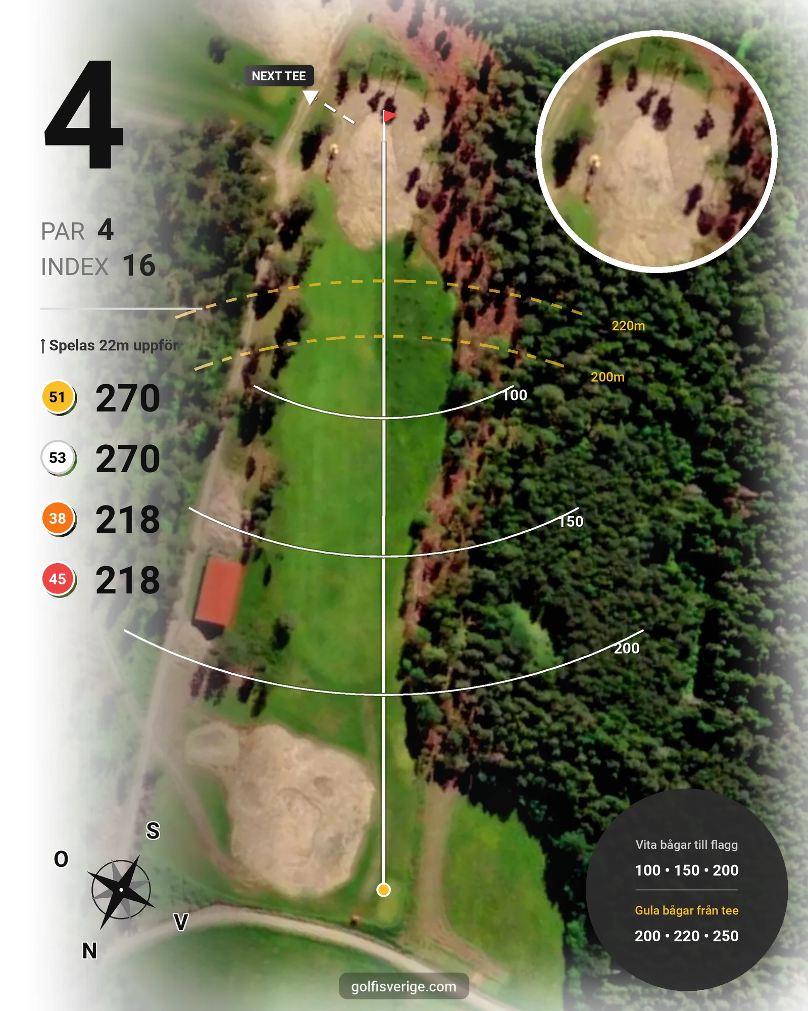 Banguide Köpings GK 18 hål på Köpings Golfklubb - Hål 4 karta
