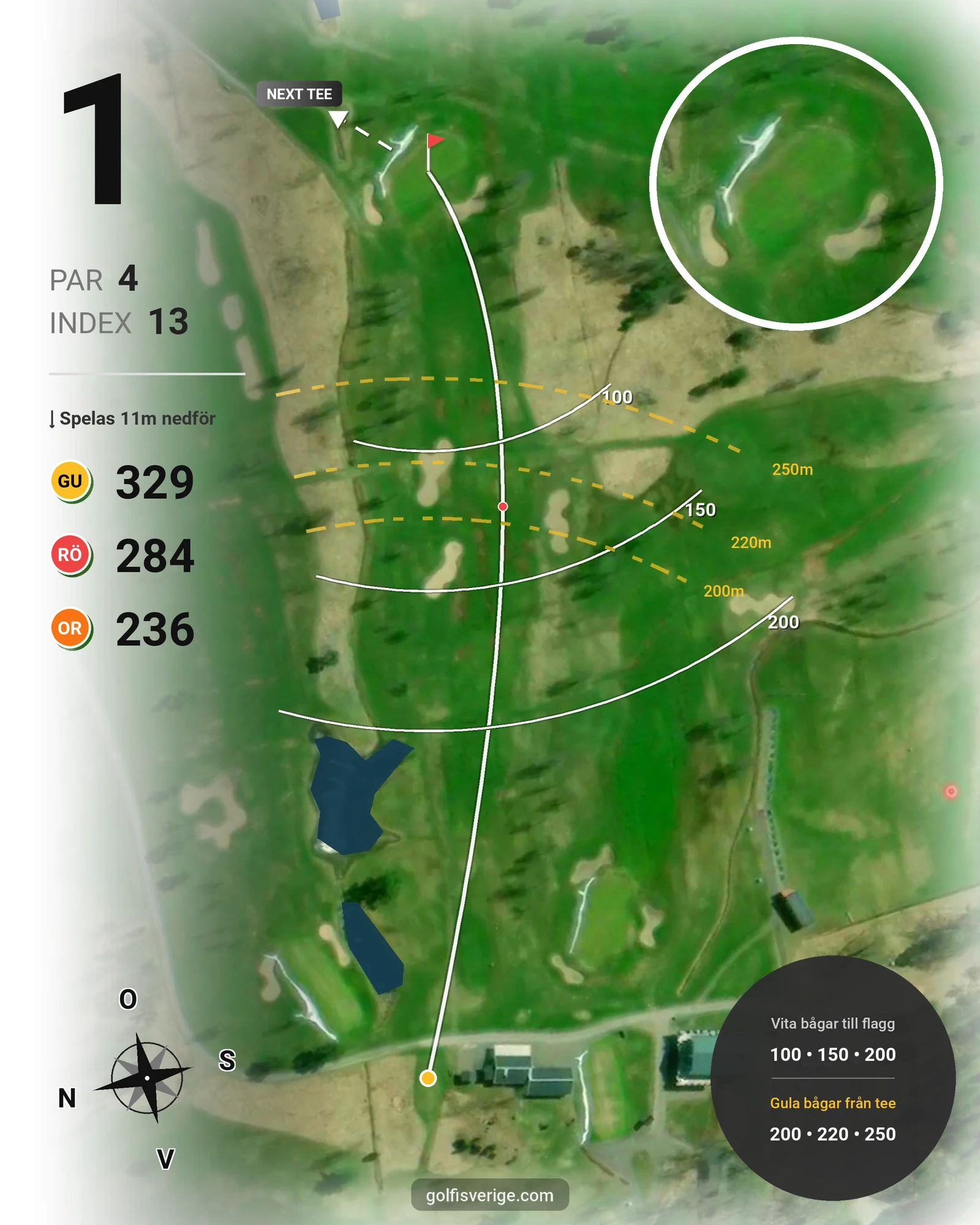 Banguide Kristinehamn GK på Kristinehamns Golfklubb - Hål 1 karta