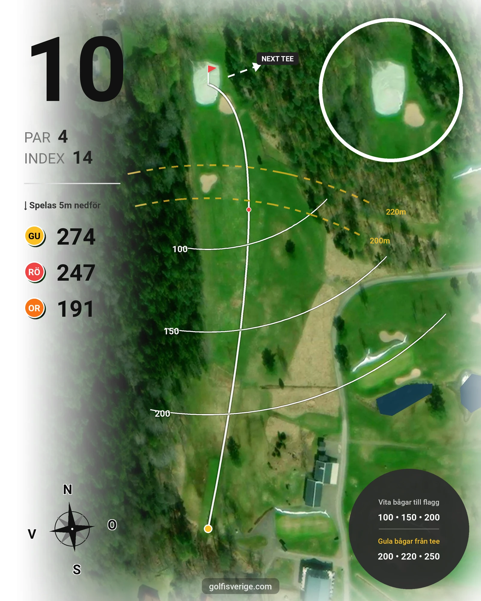 Banguide Kristinehamn GK på Kristinehamns Golfklubb - Hål 10 karta
