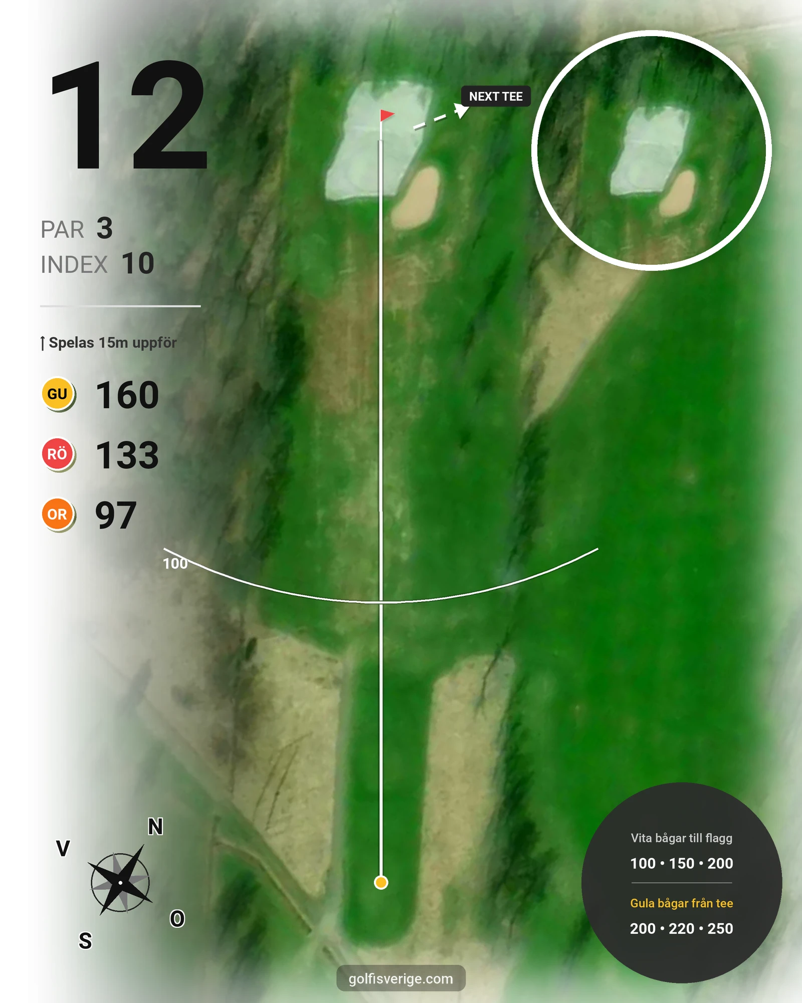Banguide Kristinehamn GK på Kristinehamns Golfklubb - Hål 12 karta