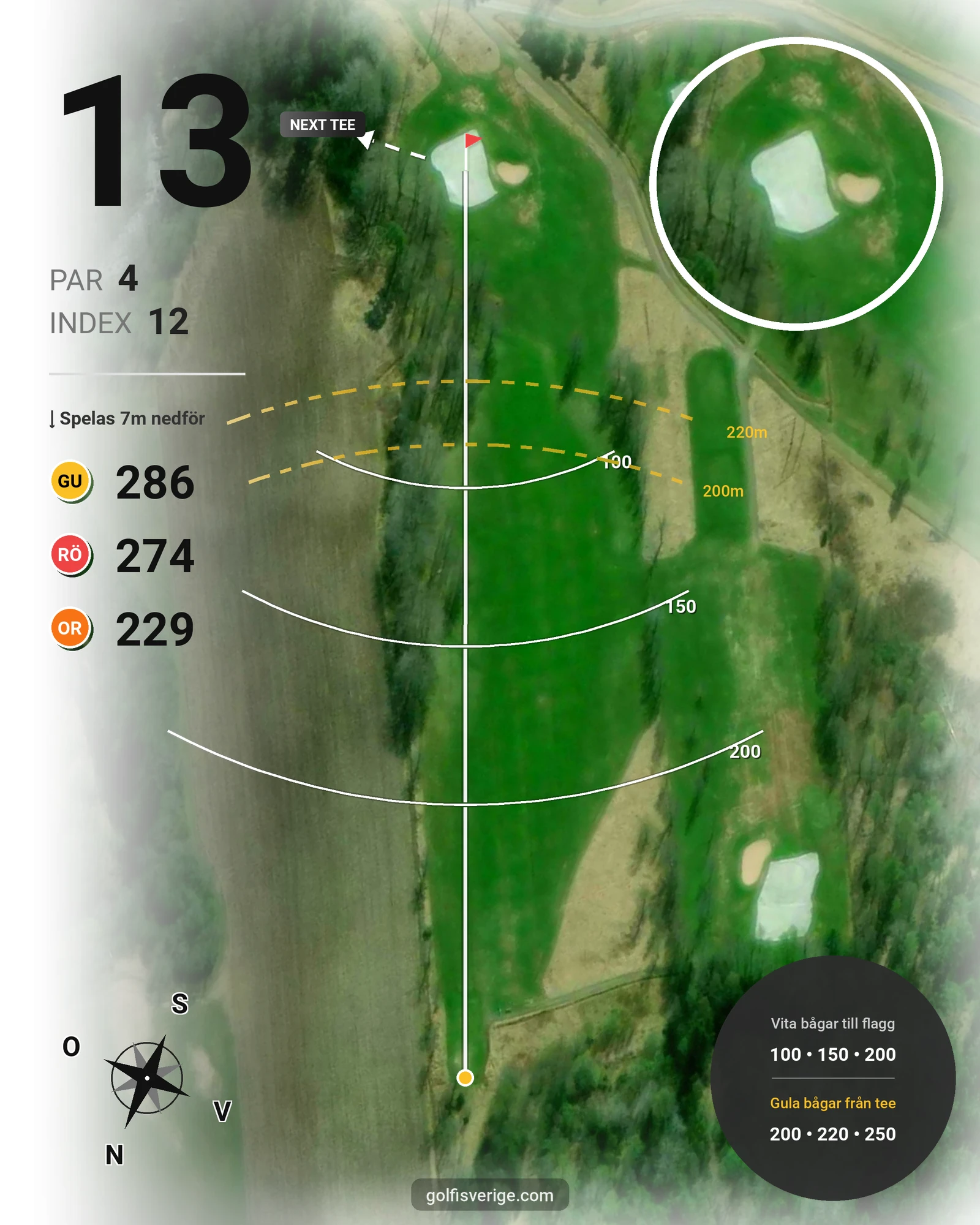 Banguide Kristinehamn GK på Kristinehamns Golfklubb - Hål 13 karta