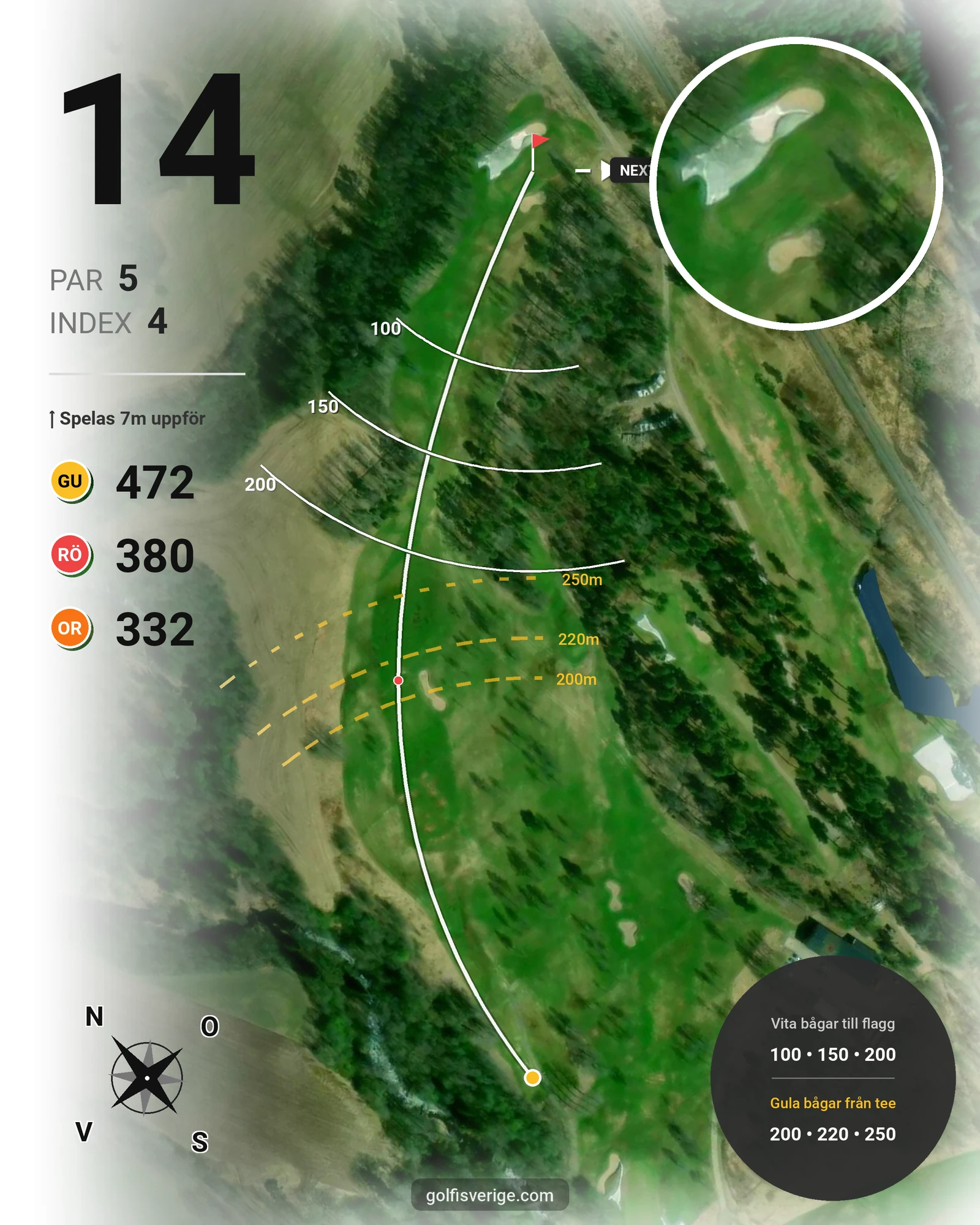 Banguide Kristinehamn GK på Kristinehamns Golfklubb - Hål 14 karta