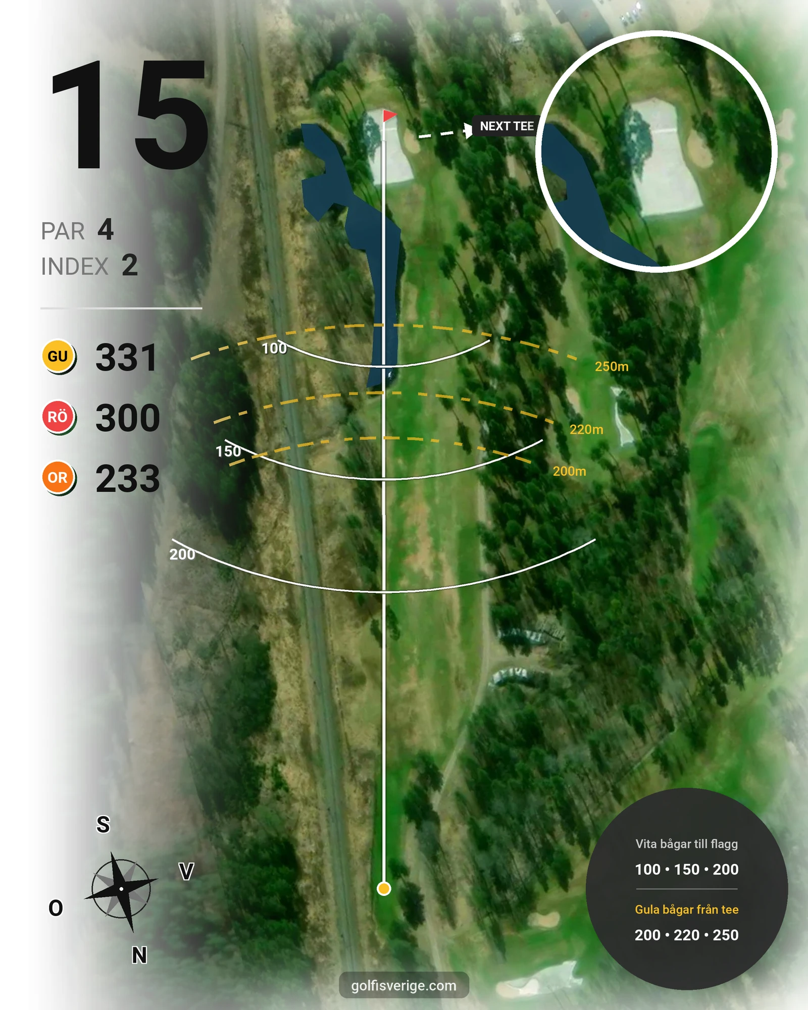 Banguide Kristinehamn GK på Kristinehamns Golfklubb - Hål 15 karta