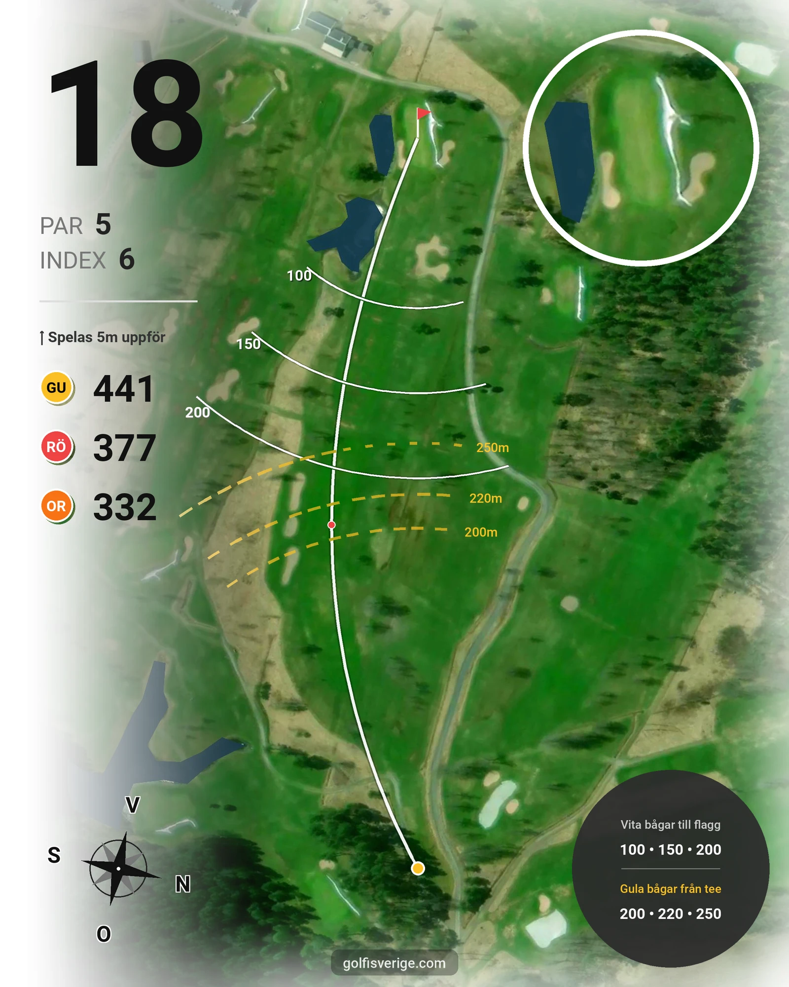 Banguide Kristinehamn GK på Kristinehamns Golfklubb - Hål 18 karta