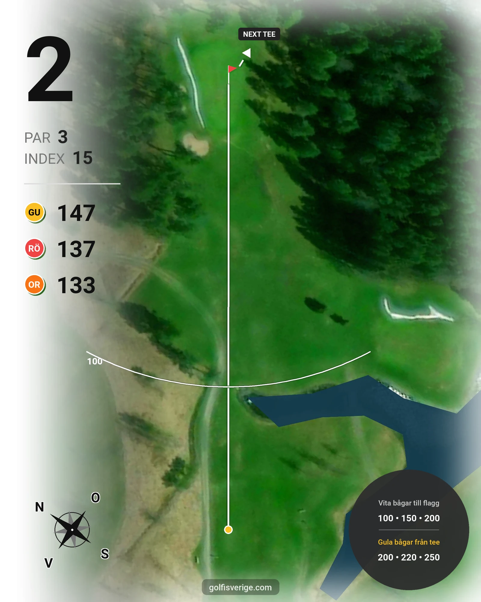 Banguide Kristinehamn GK på Kristinehamns Golfklubb - Hål 2 karta