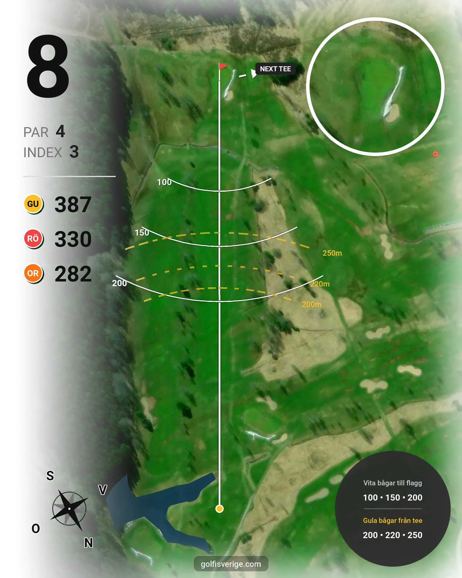 Banguide Kristinehamn GK på Kristinehamns Golfklubb - Hål 8 karta