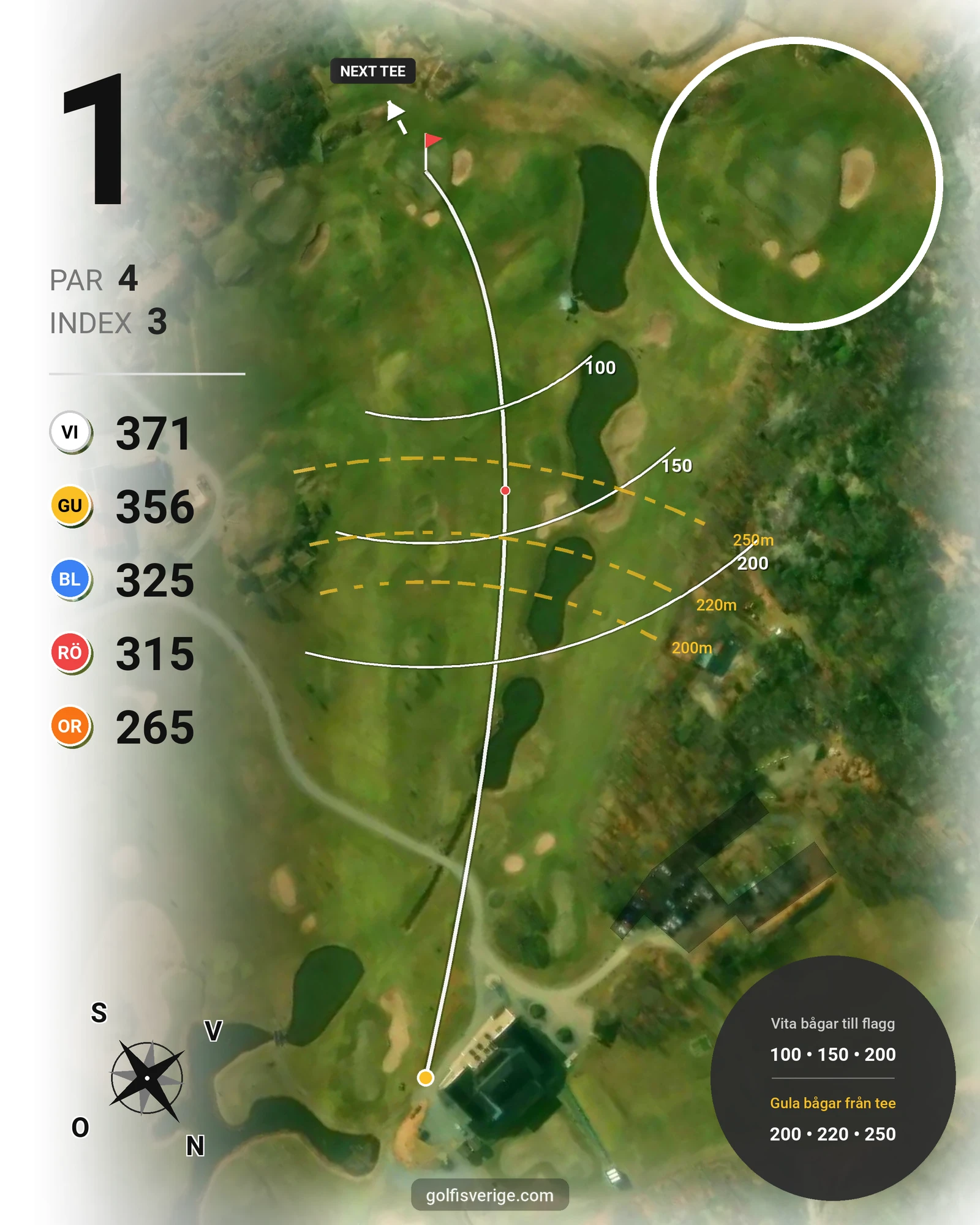 Banguide Kungälv Kode GK på Kungälv-Kode Golfklubb - Hål 1 karta