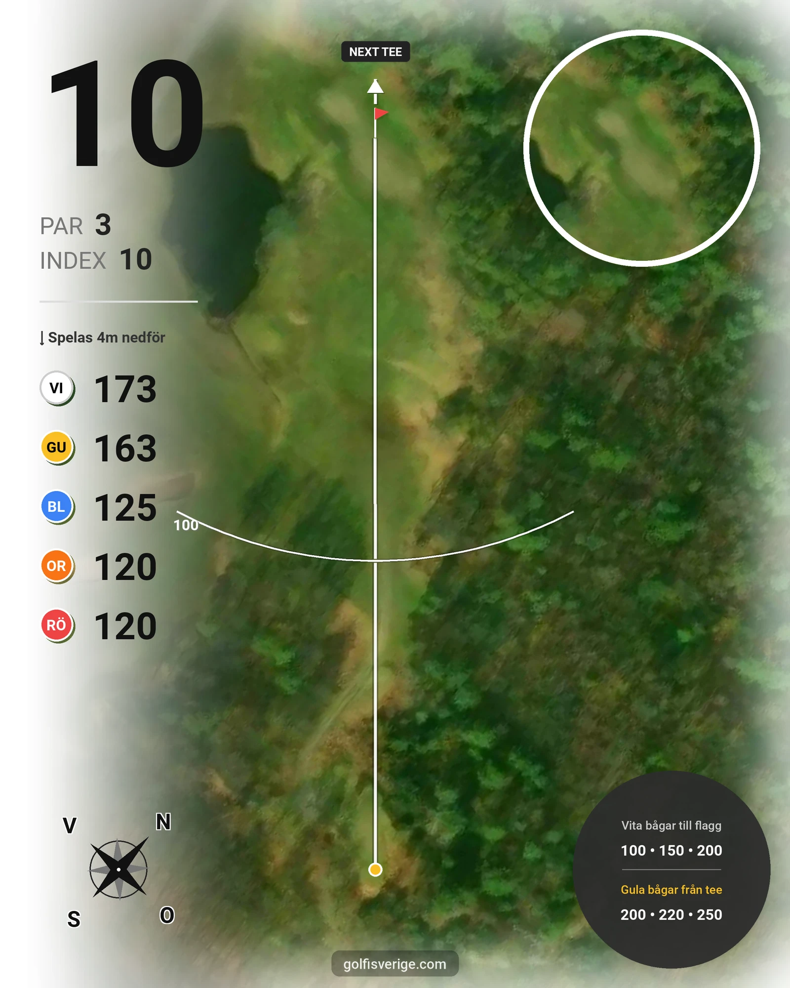 Banguide Kungälv Kode GK på Kungälv-Kode Golfklubb - Hål 10 karta