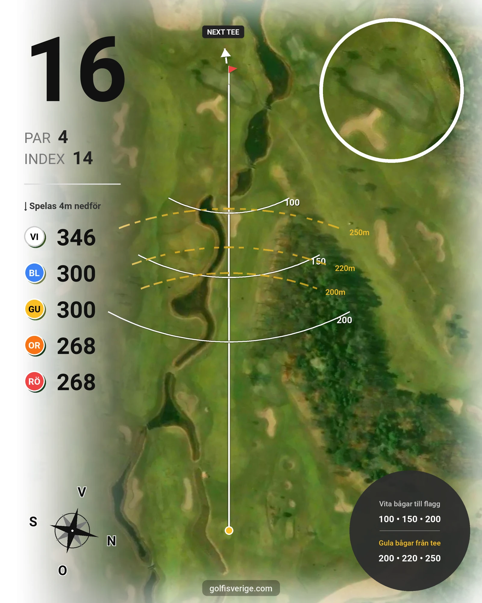 Banguide Kungälv Kode GK på Kungälv-Kode Golfklubb - Hål 16 karta