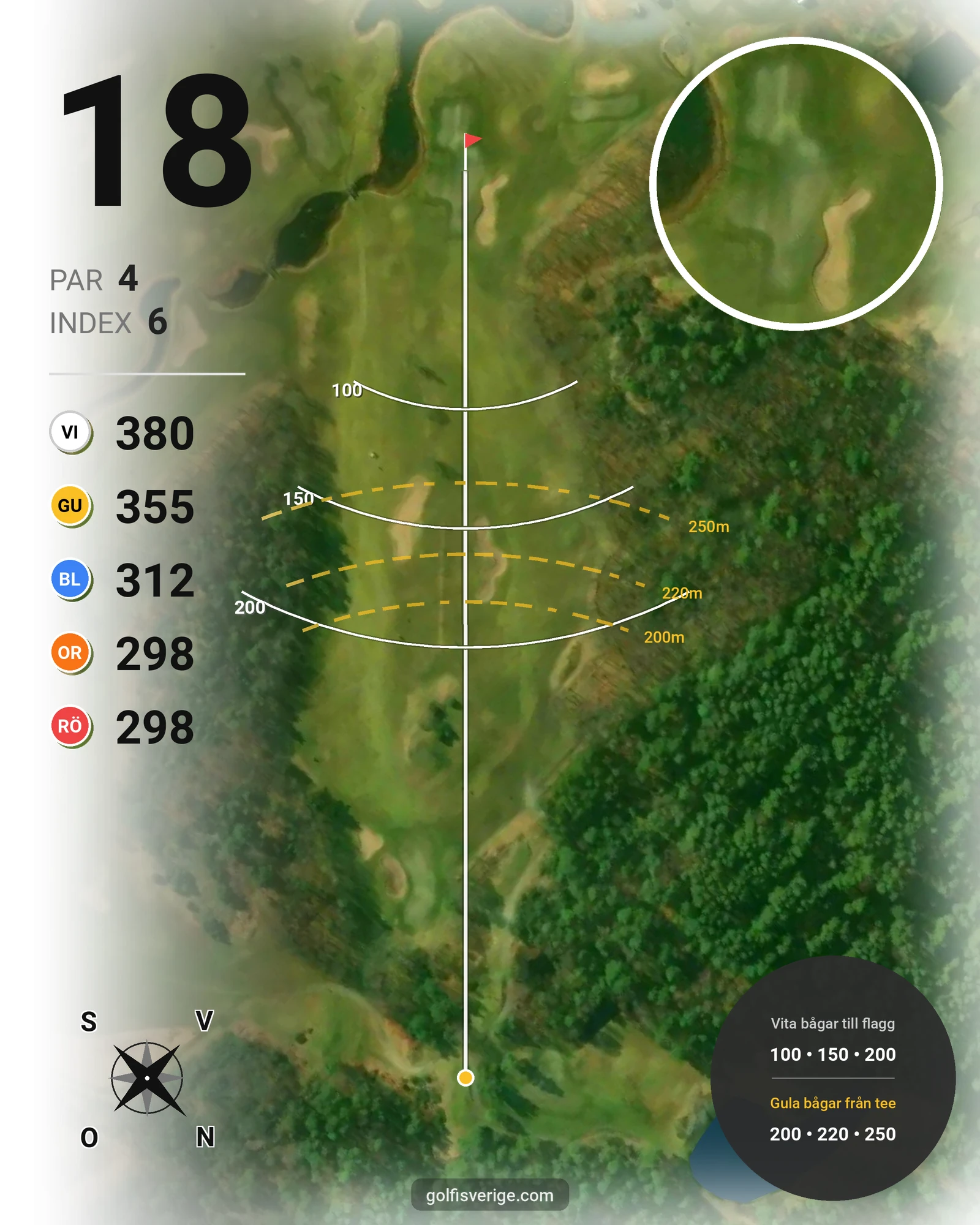 Banguide Kungälv Kode GK på Kungälv-Kode Golfklubb - Hål 18 karta