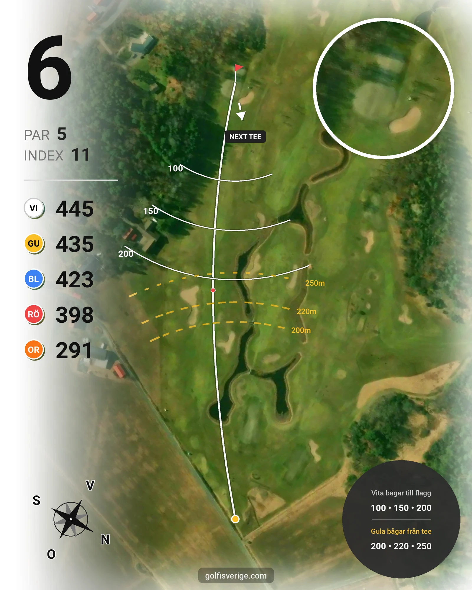 Banguide Kungälv Kode GK på Kungälv-Kode Golfklubb - Hål 6 karta