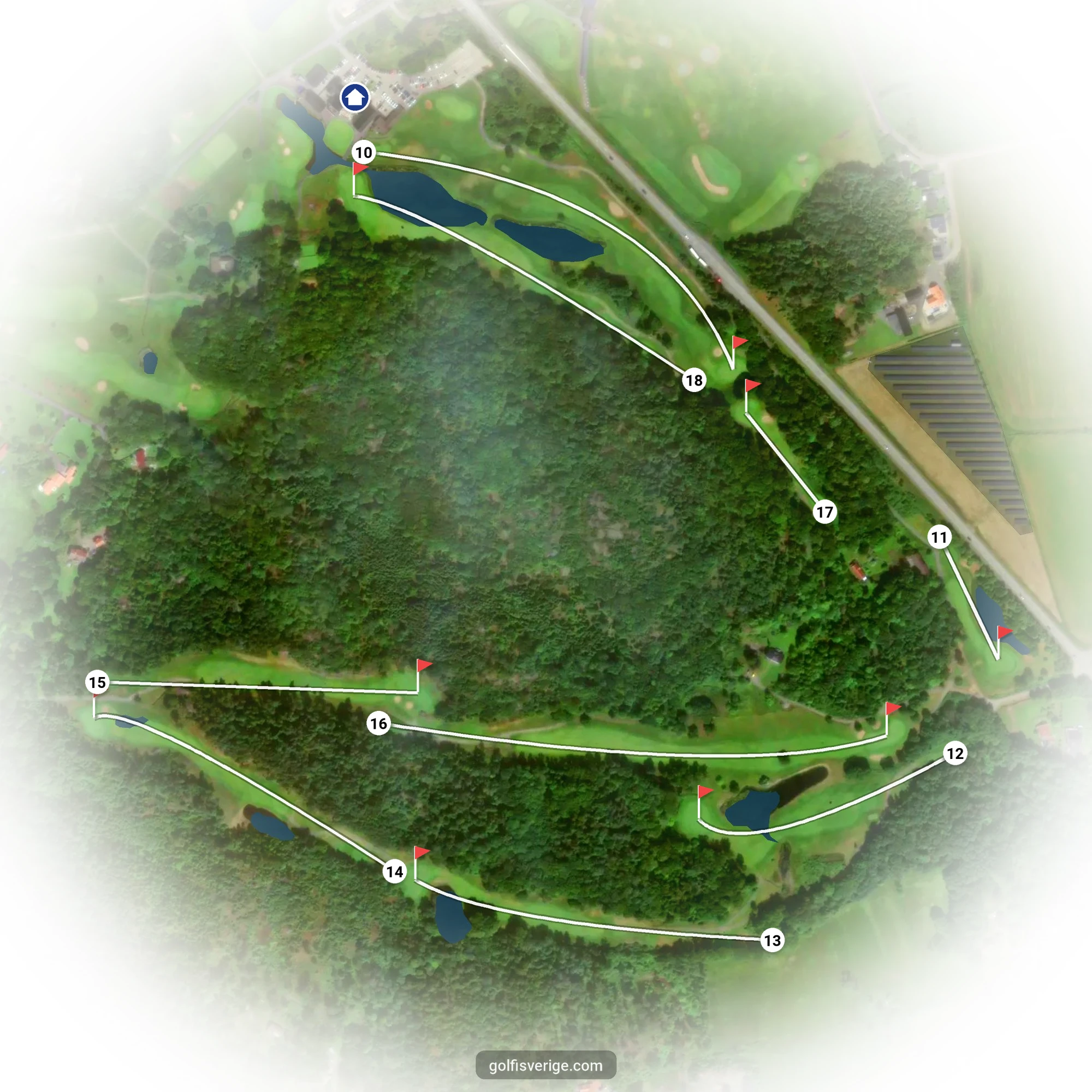 Banguide för Nya Banan (9-hålsbanan) på Kungsbacka Golfklubb