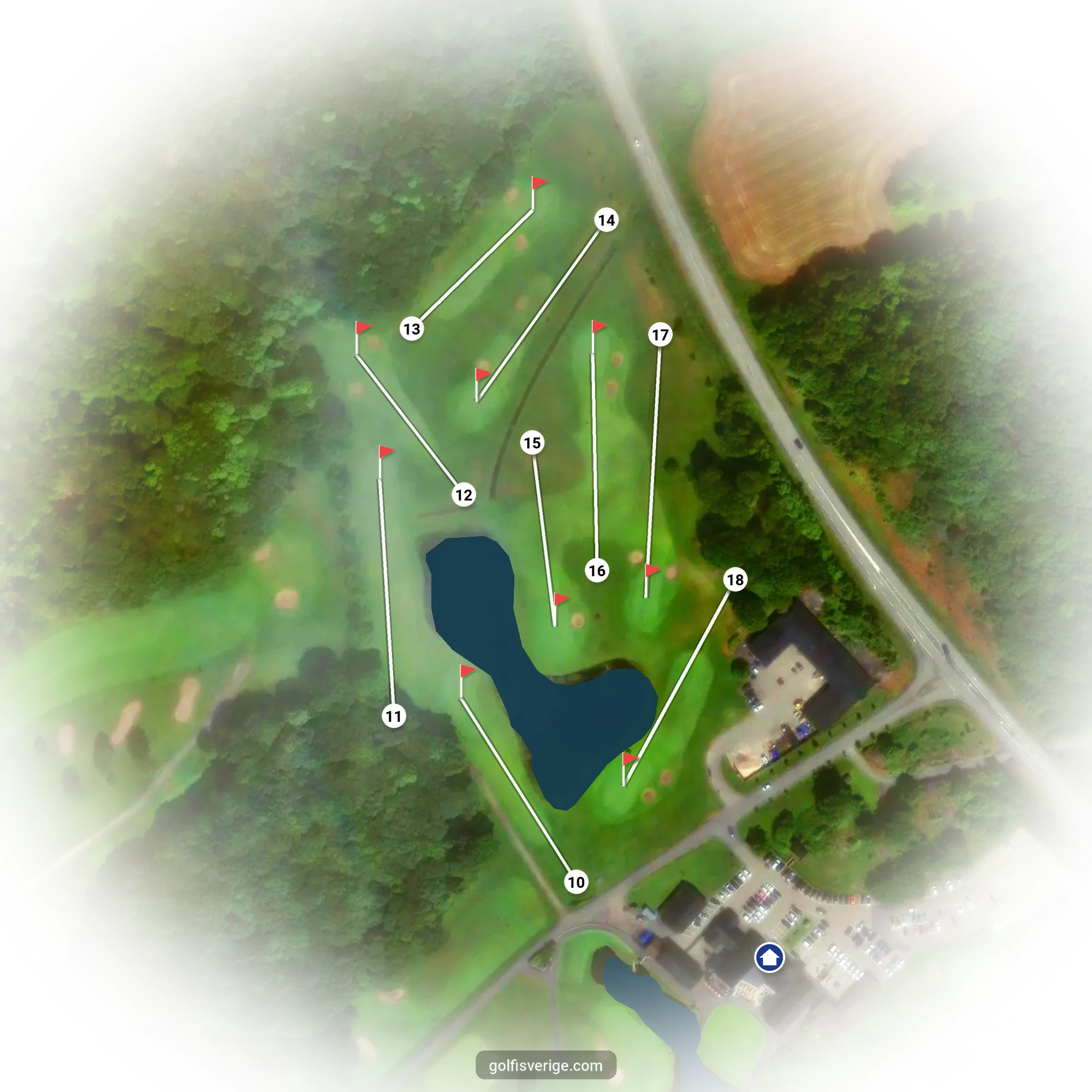 Banguide för Korthålsbanan på Kungsbacka Golfklubb
