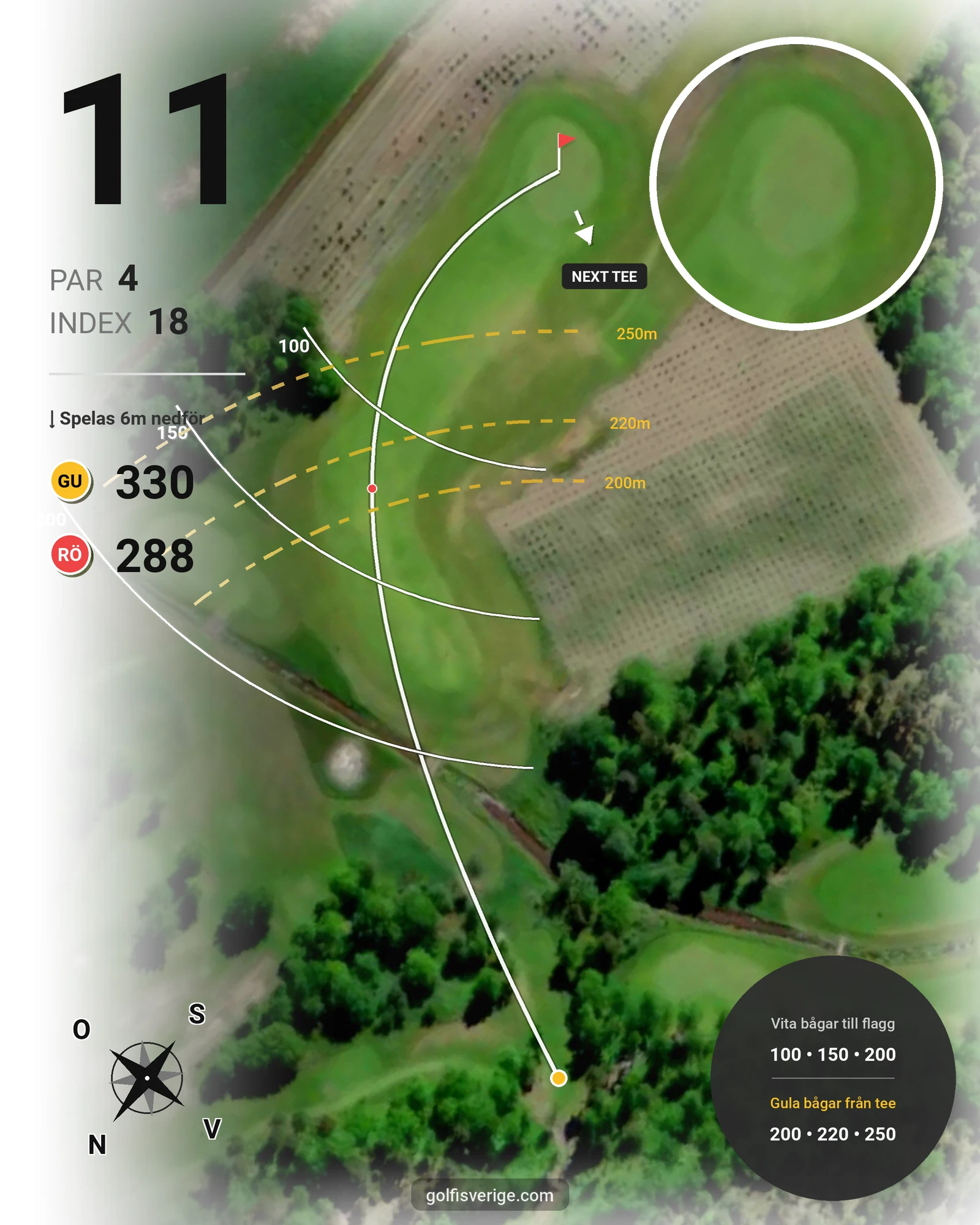 Banguide Läckö Golfklubb på Läckö Golfklubb - Hål 11 karta