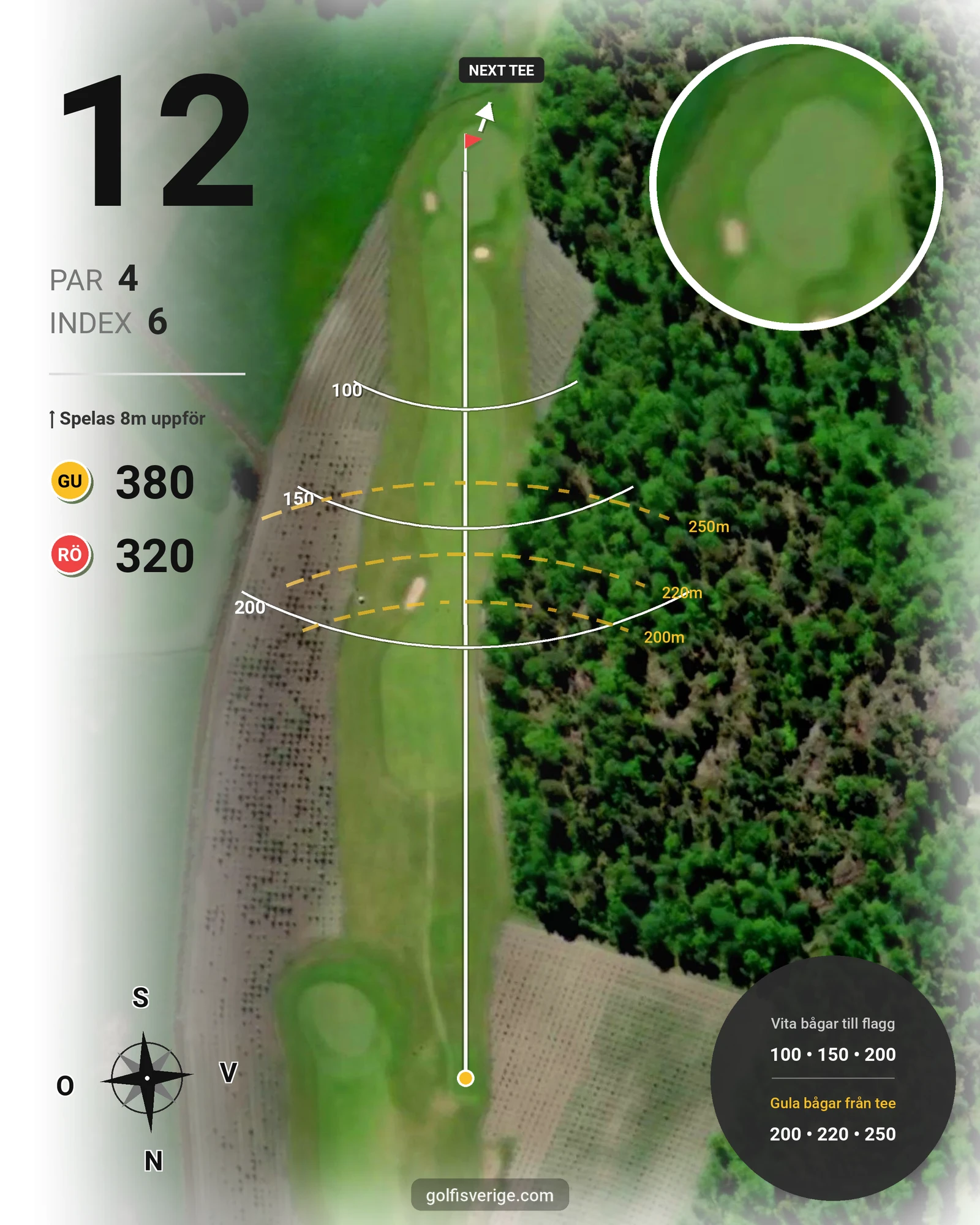 Banguide Läckö Golfklubb på Läckö Golfklubb - Hål 12 karta