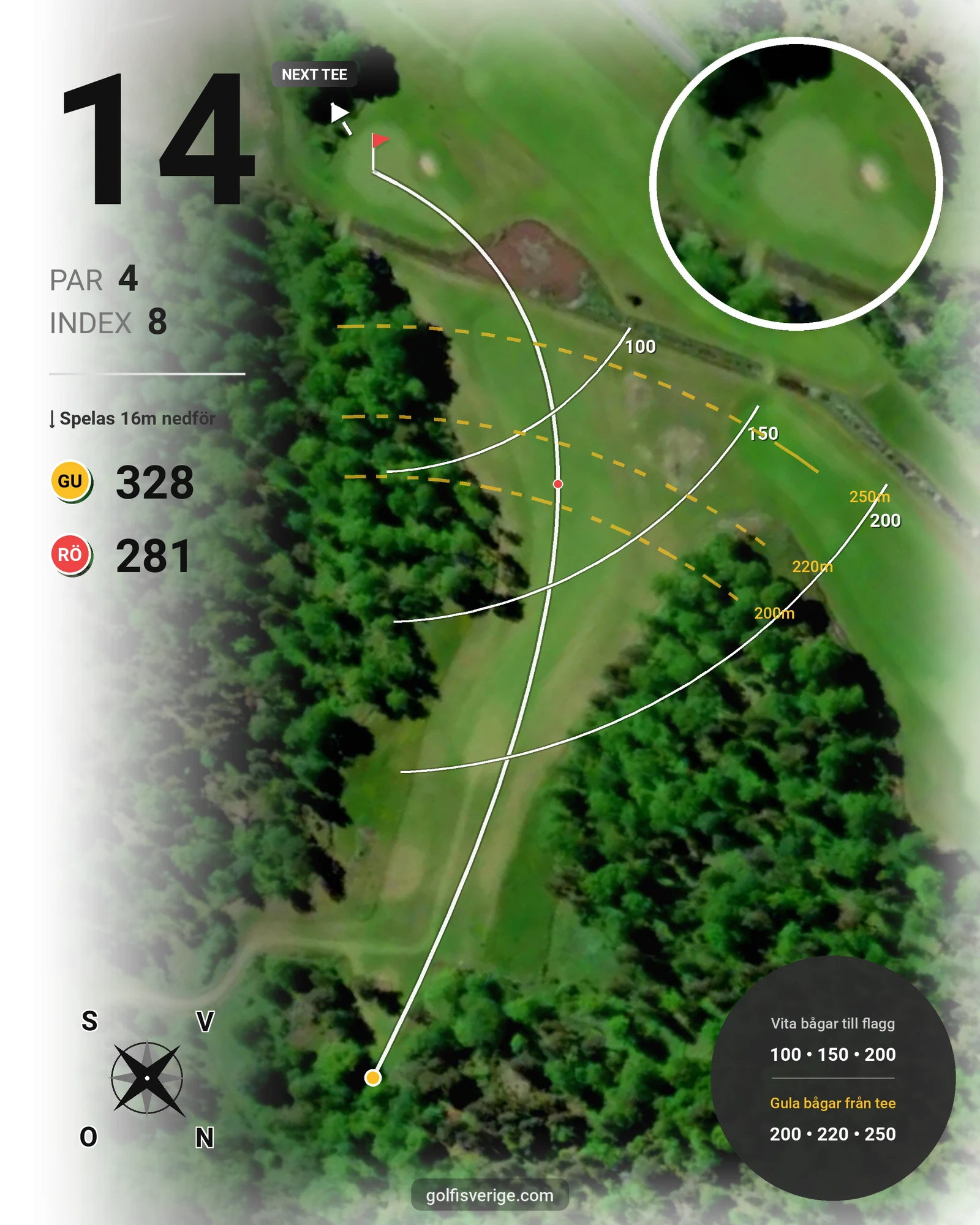 Banguide Läckö Golfklubb på Läckö Golfklubb - Hål 14 karta