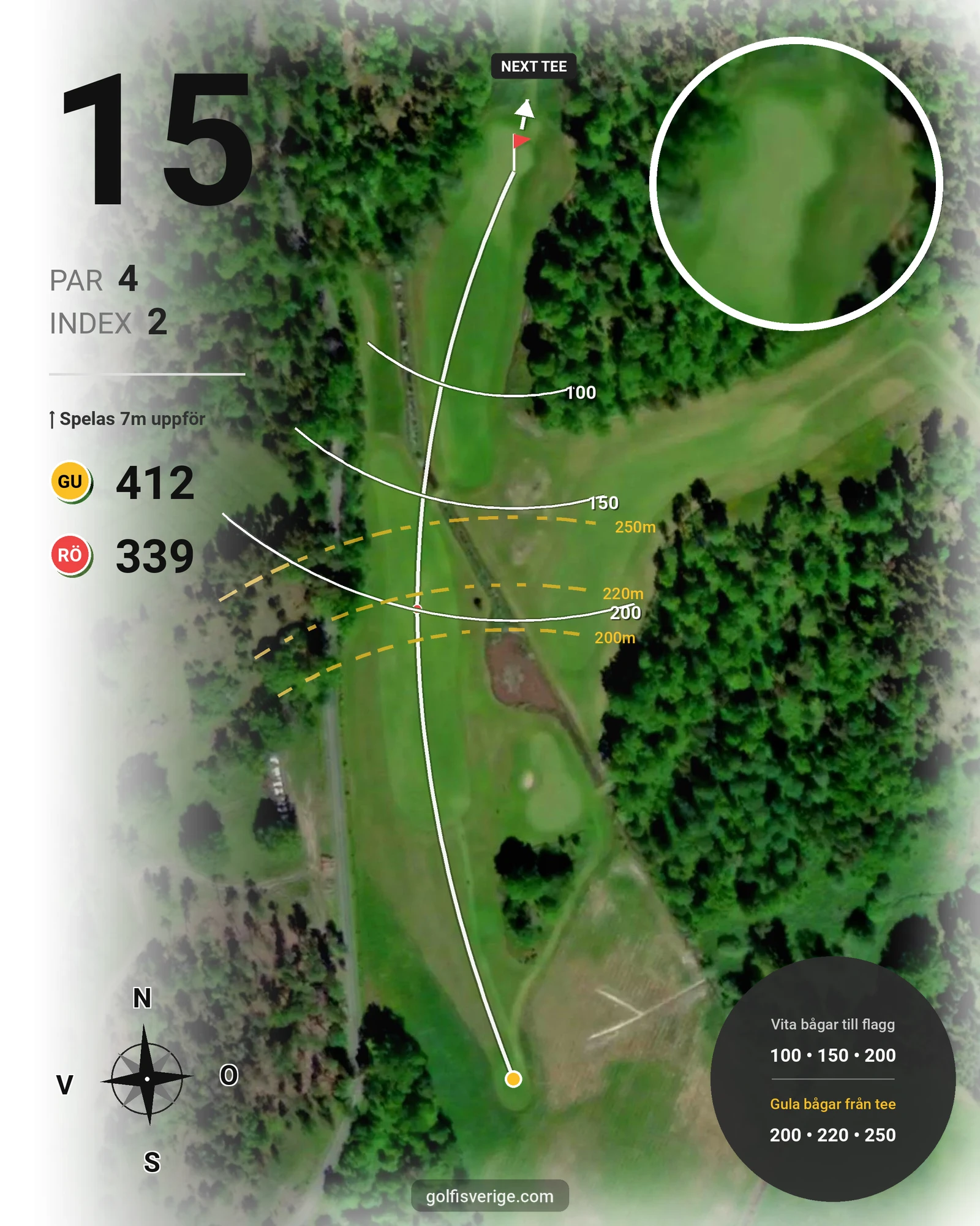 Banguide Läckö Golfklubb på Läckö Golfklubb - Hål 15 karta